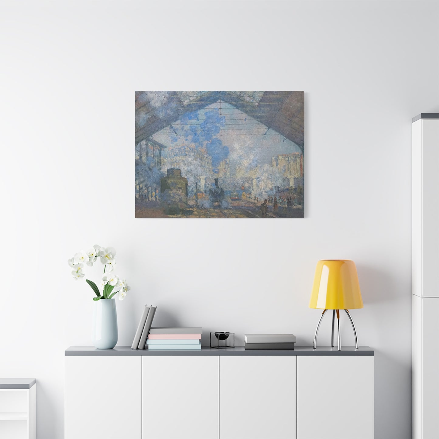 Monet, Claude - Le Gare Saint-Lazare (1877) - Canvas Block, unframed