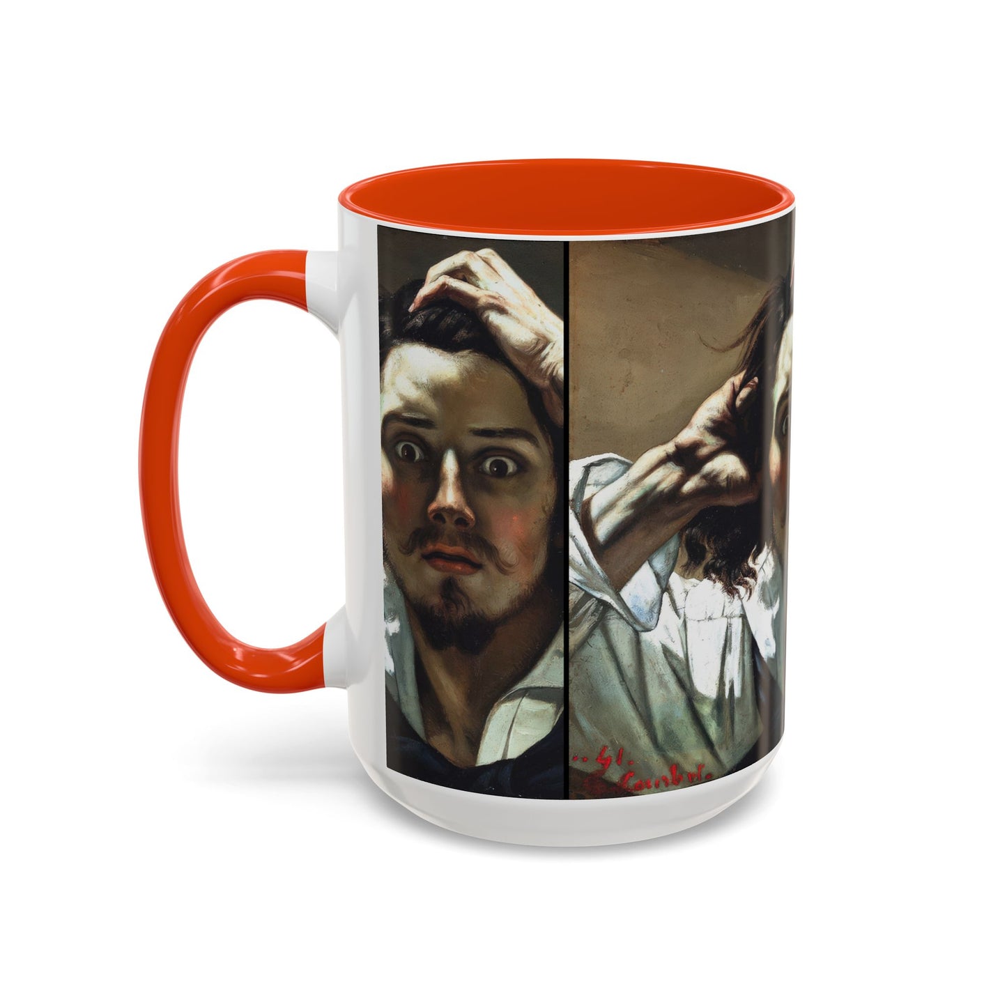 Courbet, Gustave - The Desperate Man (1843) - Colorful Accent Mugs