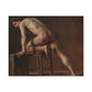Courbet, Gustave - Study of a Nude Man (1840) - Canvas Block, unframed