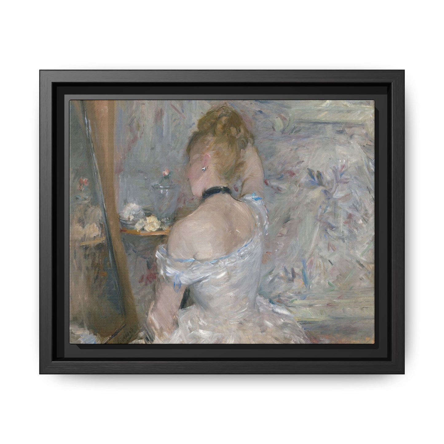 Morisot, Berthe - Woman at Her Toilette (1880) - Matte Canvas, Framed