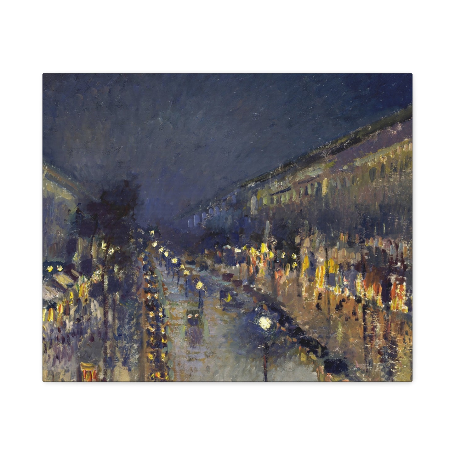 Pissarro, Camille - The Boulevard Montmartre At Night (1897) - Canvas Block, unframed
