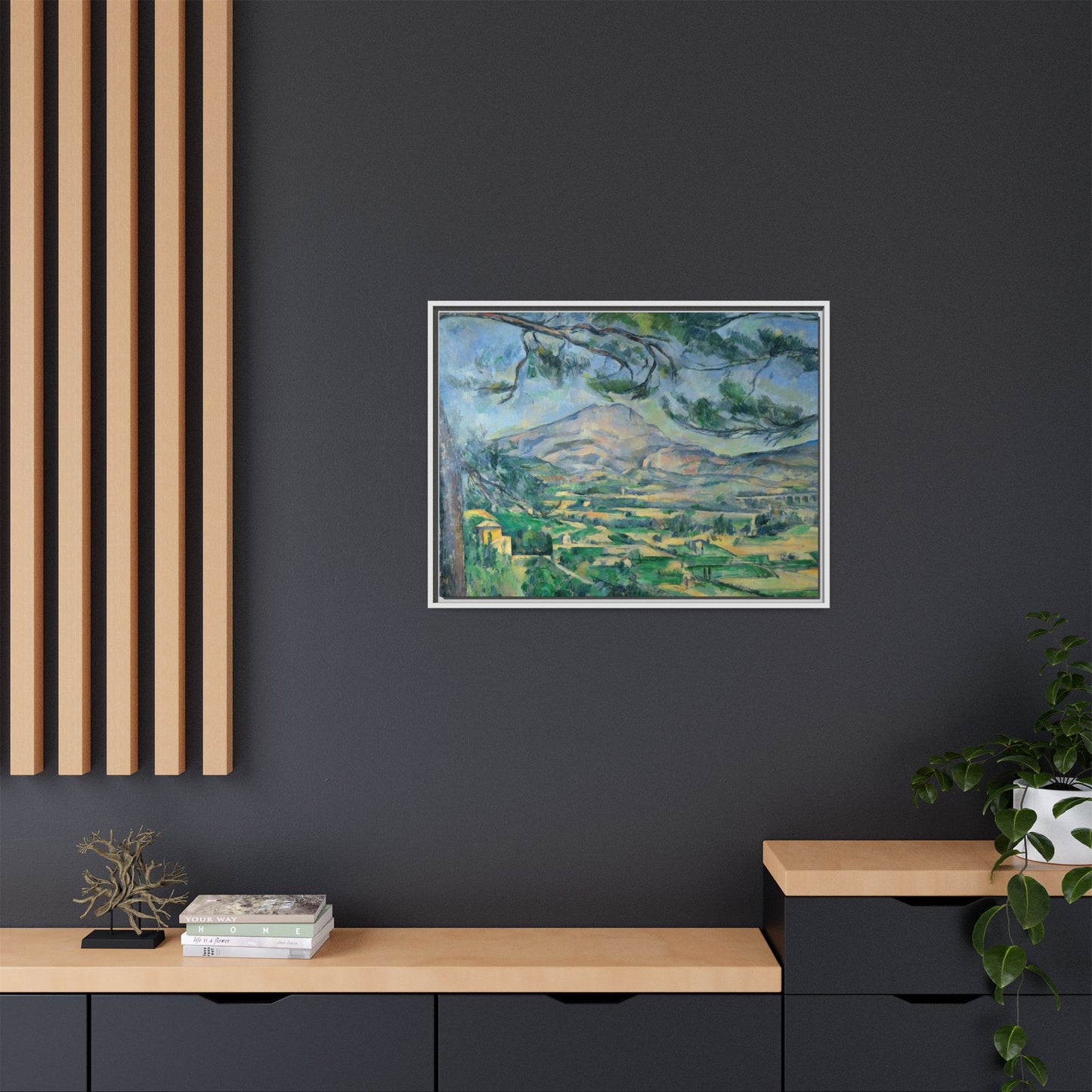Cézanne, Paul - Mont Sainte-Victoire with Large Pine (1887) - Matte Canvas, Framed