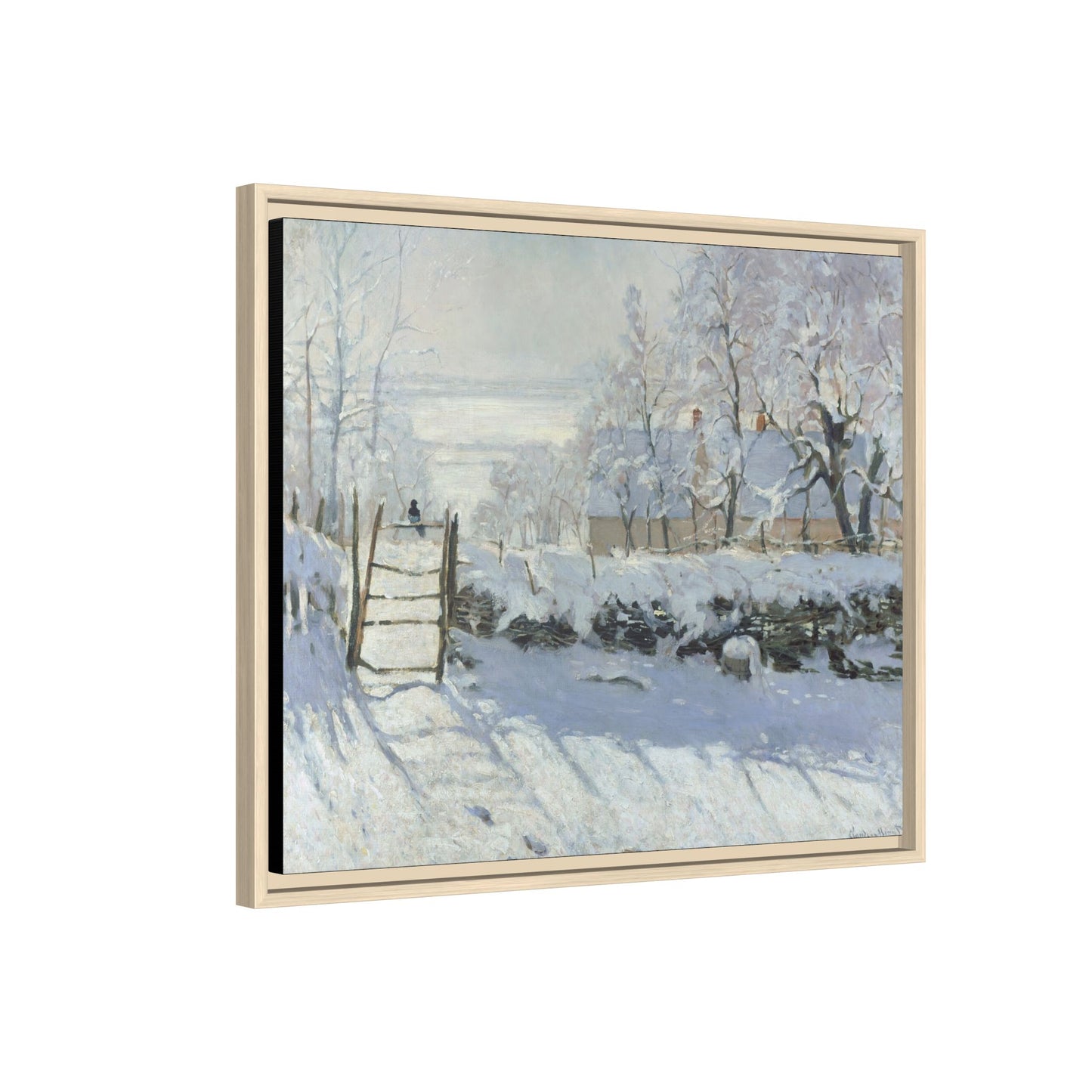 Monet, Claude - The Magpie (1868) - Matte Canvas, Framed