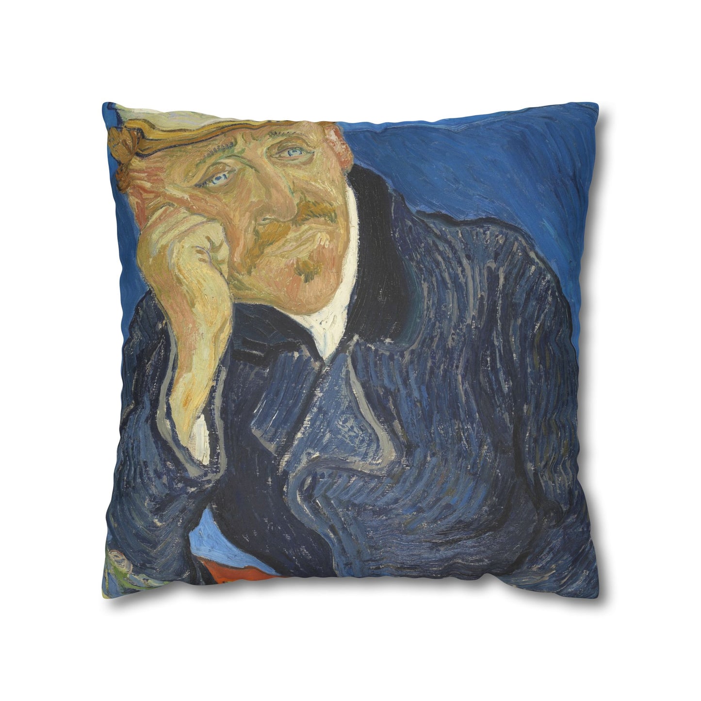 Van Gogh, Vincent - Portrait of Dr. Paul Gachet (1890) - Suede Square Pillowcase