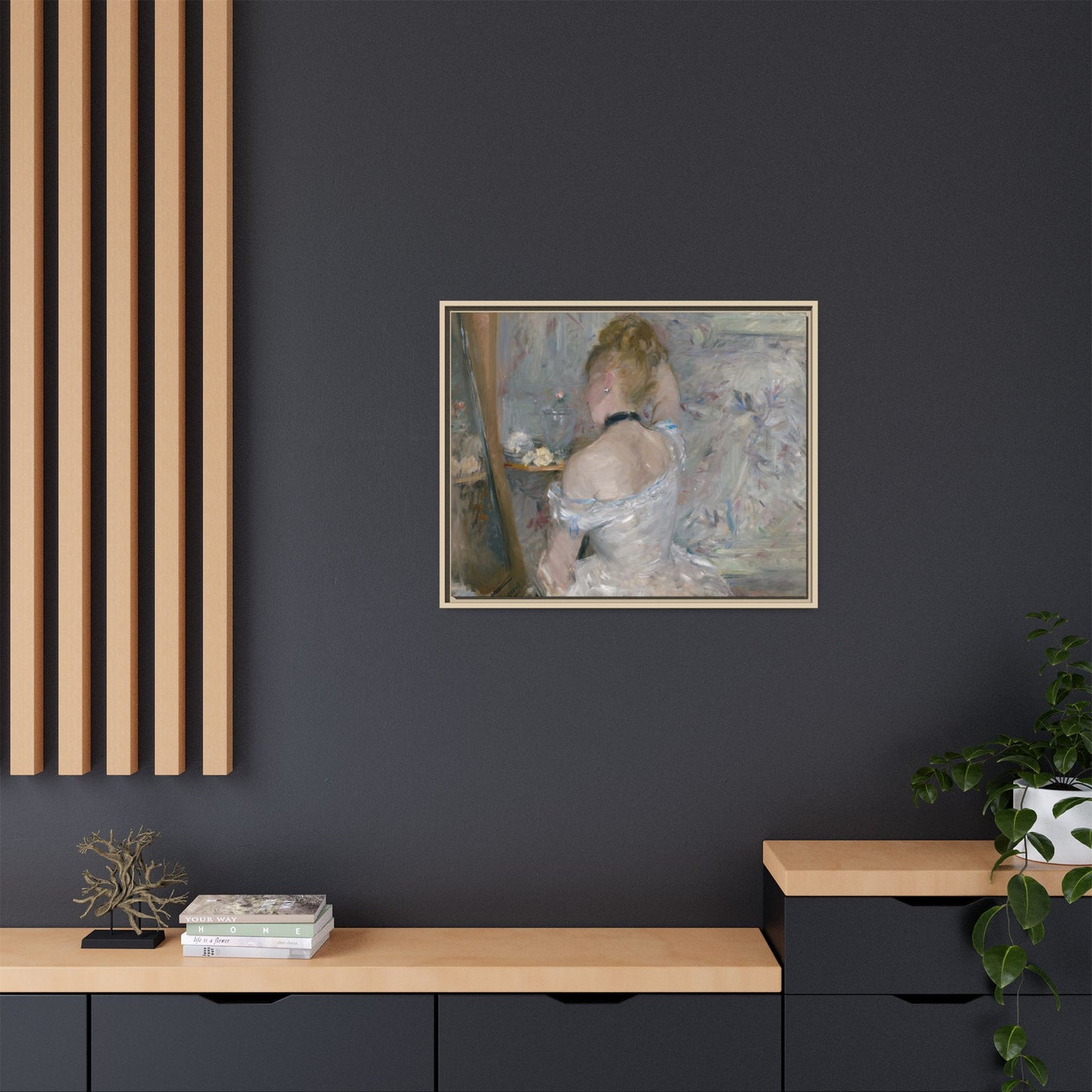 Morisot, Berthe - Woman at Her Toilette (1880) - Matte Canvas, Framed
