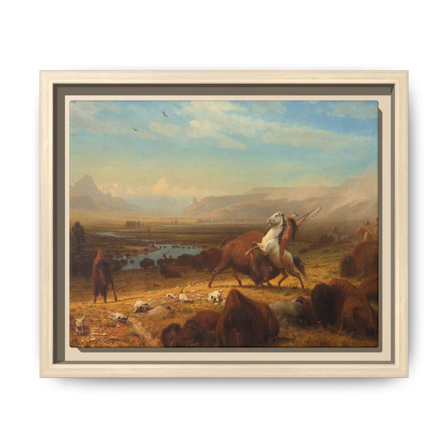 Bierstadt, Albert - The Last of the Buffalo  (1888) - Matte Canvas, Framed