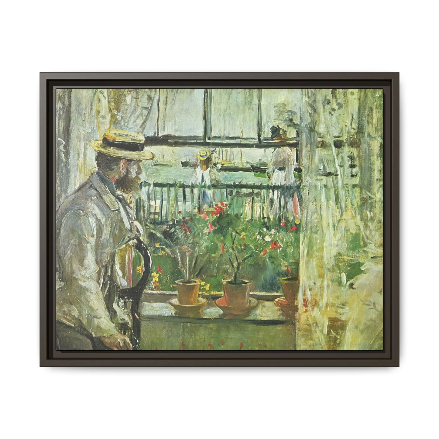 Morisot, Berthe - Eugene Manet on the Isle of Wight (1875) - Matte Canvas, Framed