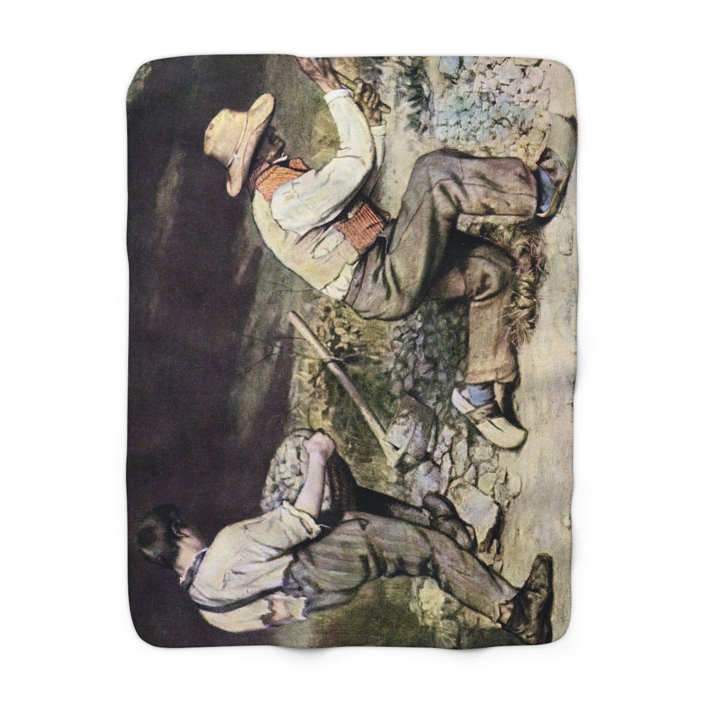 Courbet, Gustave - The Stone Breakers (1850) - Sherpa Fleece Blanket