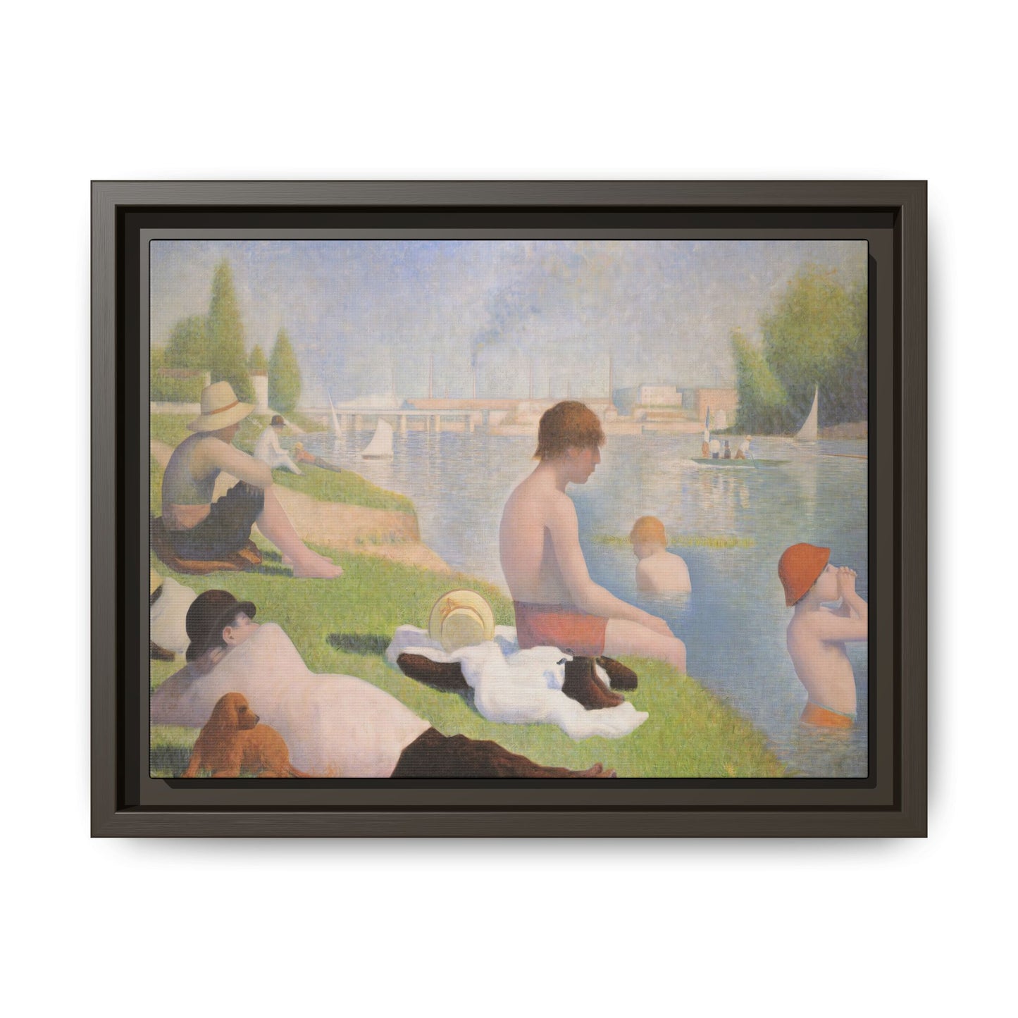 Seurat, Georges - Bathers at Asnières (1884) - Matte Canvas, Framed