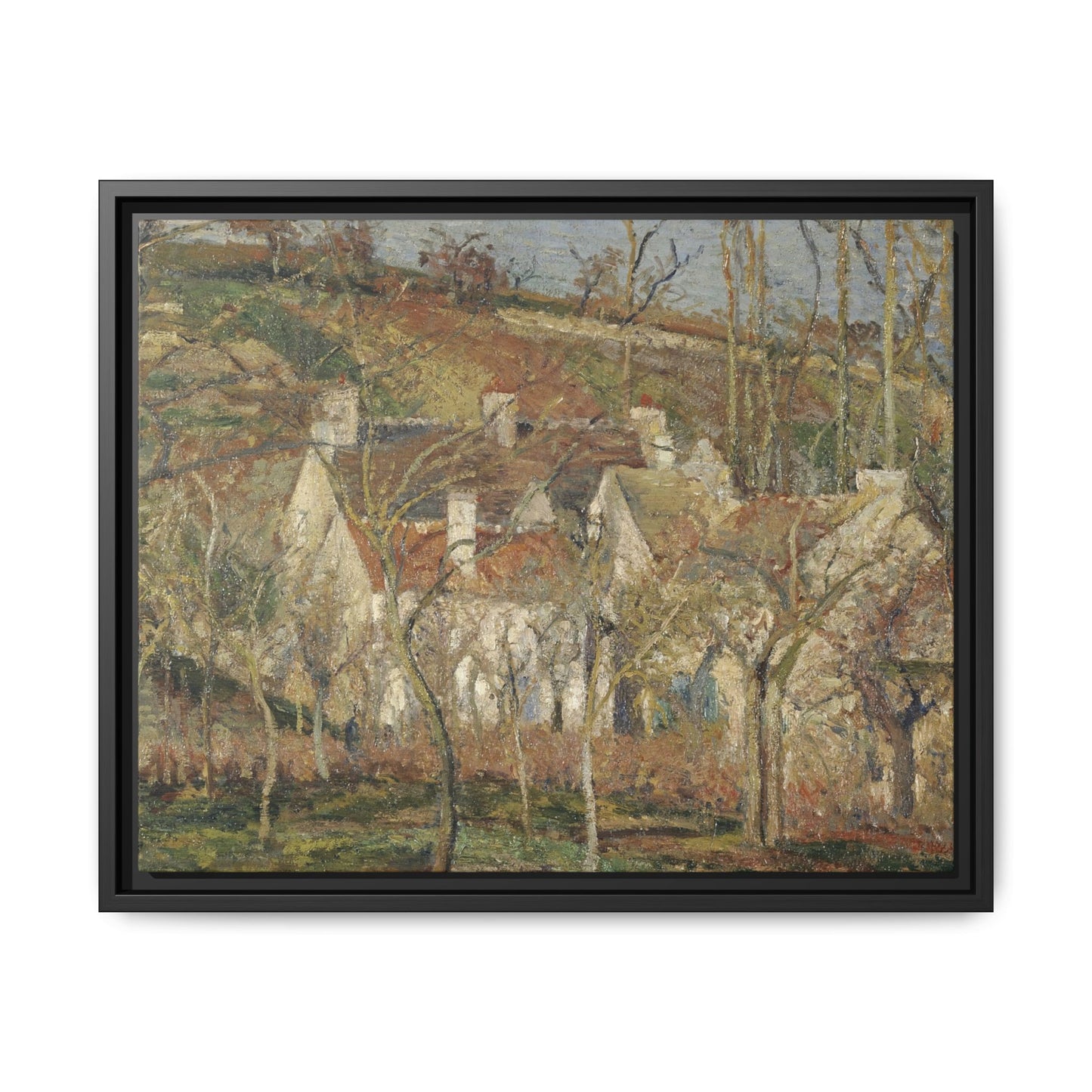 Pissarro, Camille - Red Roofs, Corner of a Village in Winter (1877) - Matte Canvas, Framed