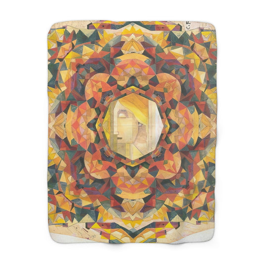 Filiger, Charles - Woman’s Head with Closed Eyes (1893) - Sherpa Fleece Blanket