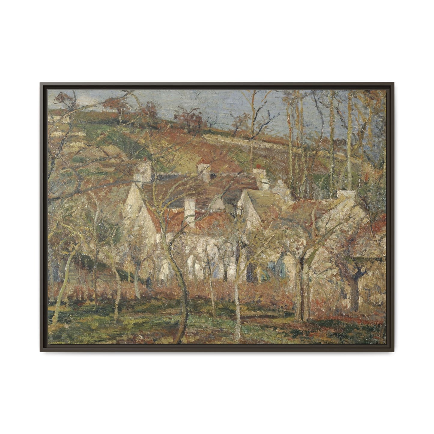 Pissarro, Camille - Red Roofs, Corner of a Village in Winter (1877) - Matte Canvas, Framed