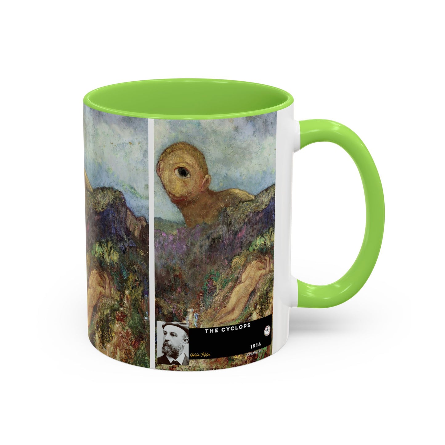 Redon, Odilon - The Cyclops (1914) - Colorful Accent Mugs