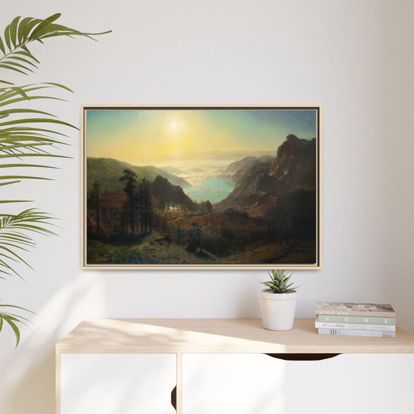 Bierstadt, Albert - Donner Lake from the Summit (1873) - Matte Canvas, Framed