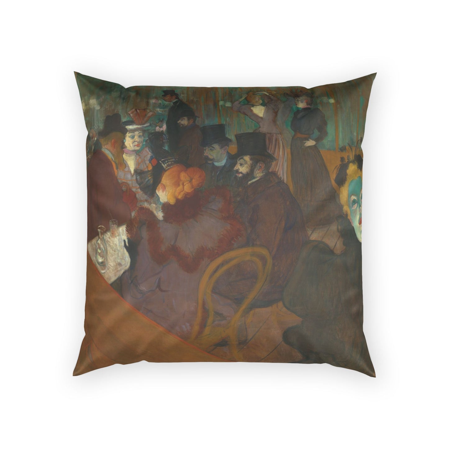 Toulouse-Lautrec, Henri - At the Moulin Rouge (1892) - Poly Velvet Pillow