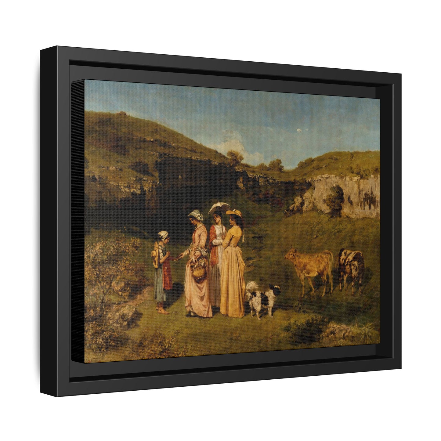 Courbet, Gustave - Young Ladies of the Village (1851) - Matte Canvas, Framed