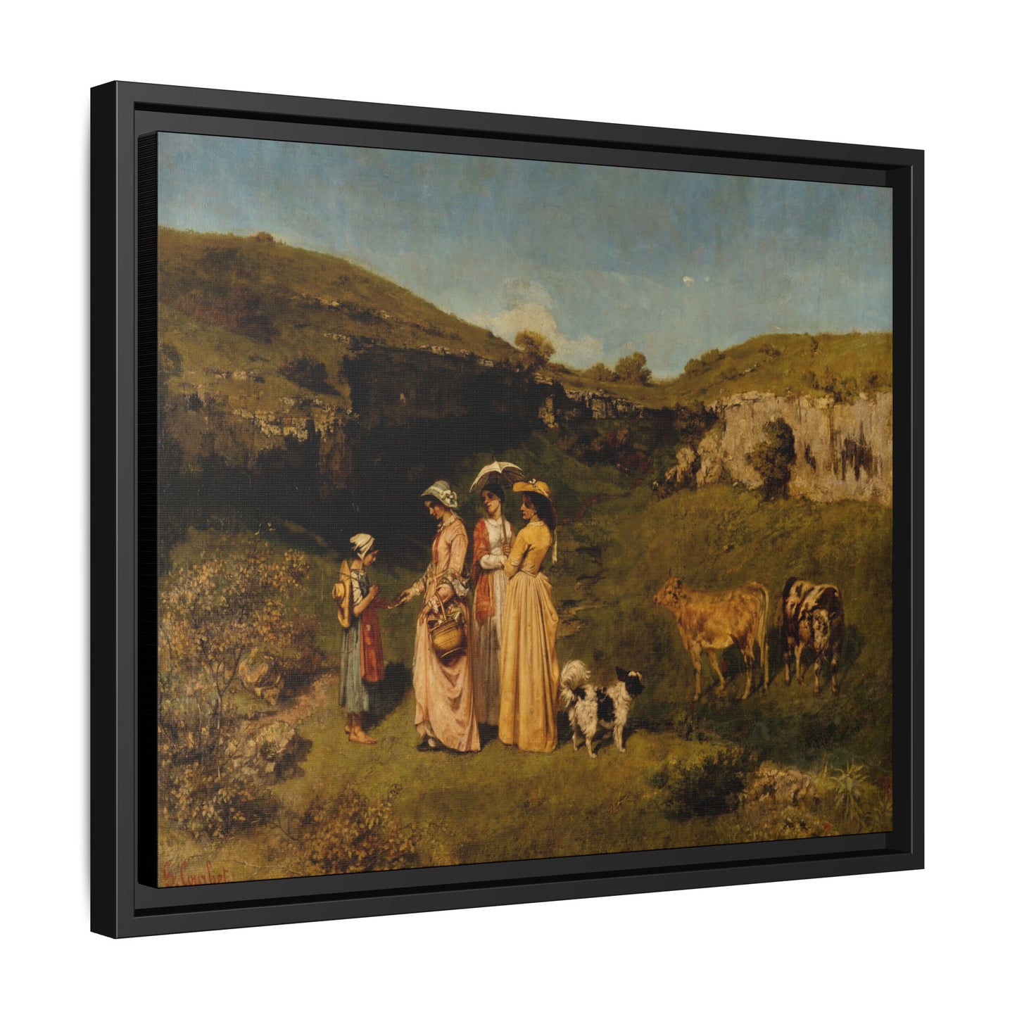 Courbet, Gustave - Young Ladies of the Village (1851) - Matte Canvas, Framed