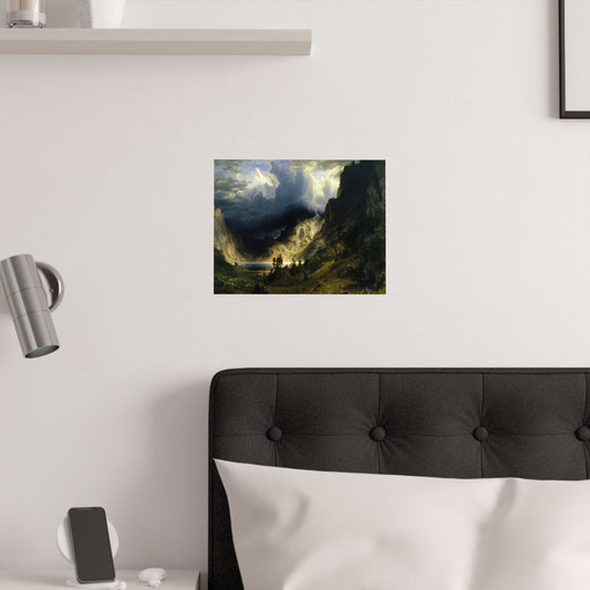 Bierstadt, Albert - A Storm in the Rocky Mountains, Mt. Rosalie (1866) - Satin Posters