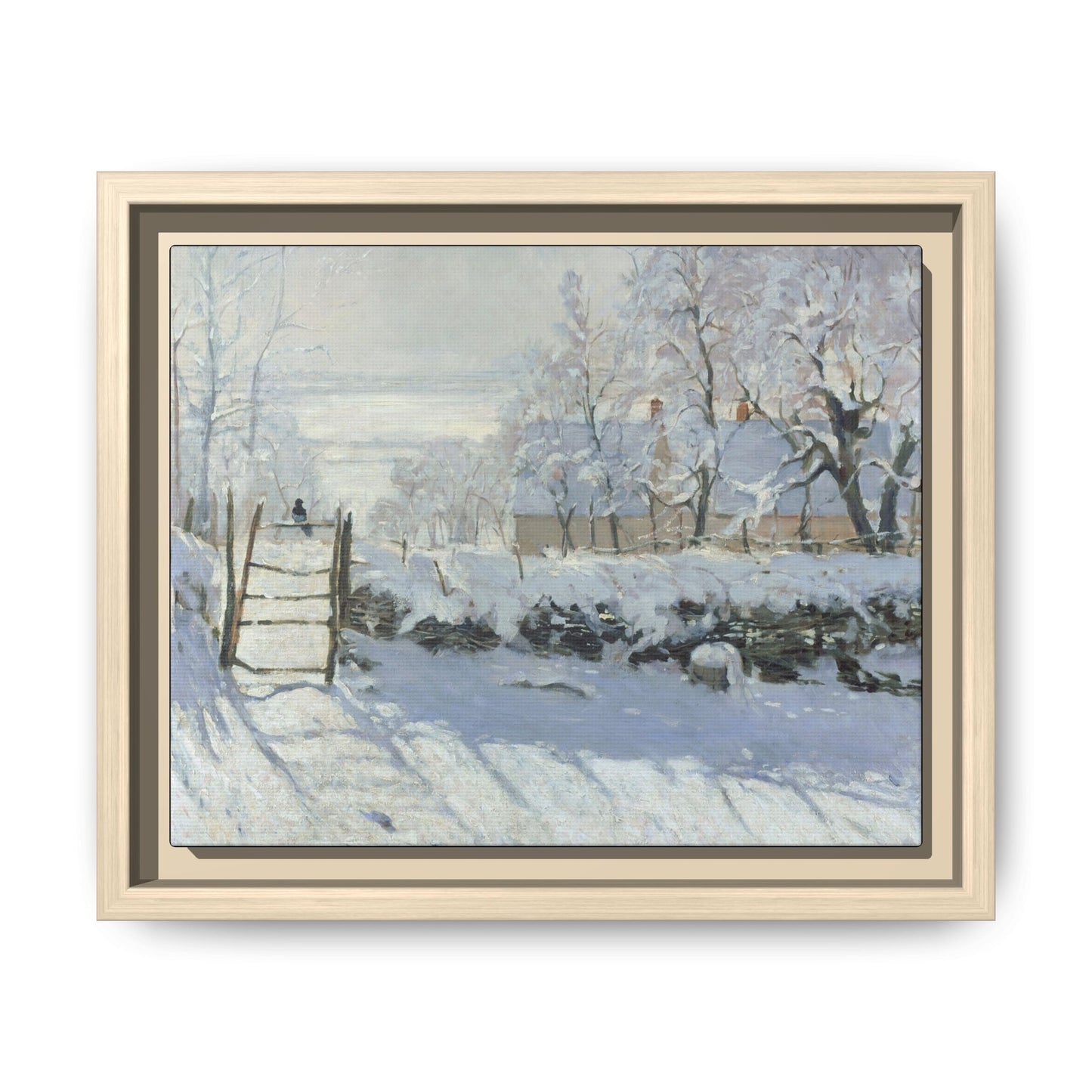 Monet, Claude - The Magpie (1868) - Matte Canvas, Framed