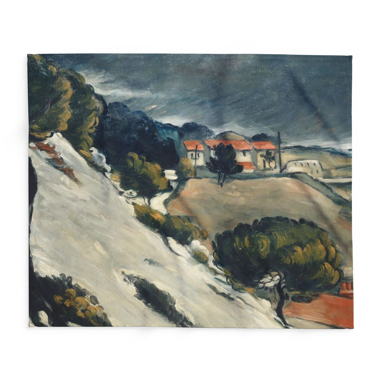Cézanne, Paul - L’Estaque, Melting Snow (1870) - Arctic Fleece Blanket