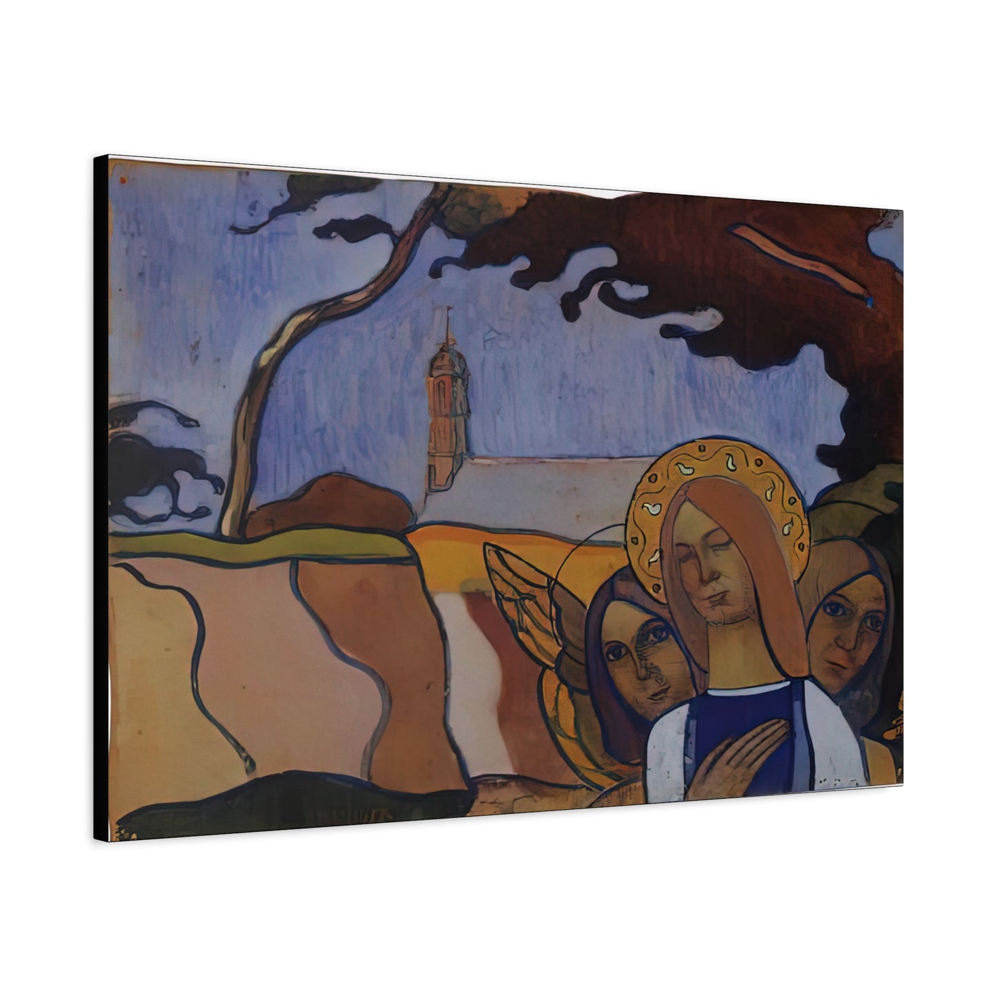 Filiger, Charles - Virgin and Two Angels (1895) - Canvas Block, unframed