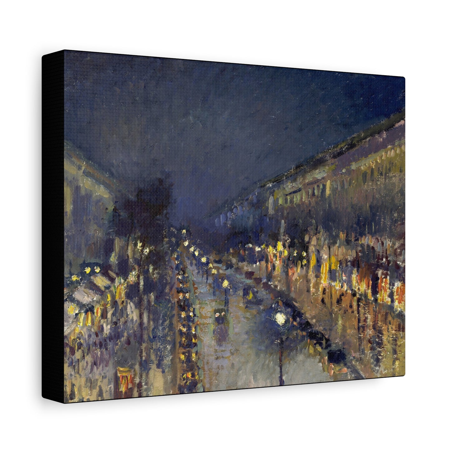 Pissarro, Camille - The Boulevard Montmartre At Night (1897) - Canvas Block, unframed