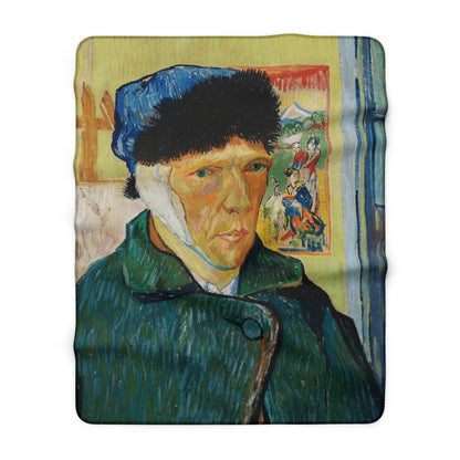 Van Gogh, Vincent - Self Portrait with Bandaged Ear (1889) - Sherpa Fleece Blanket