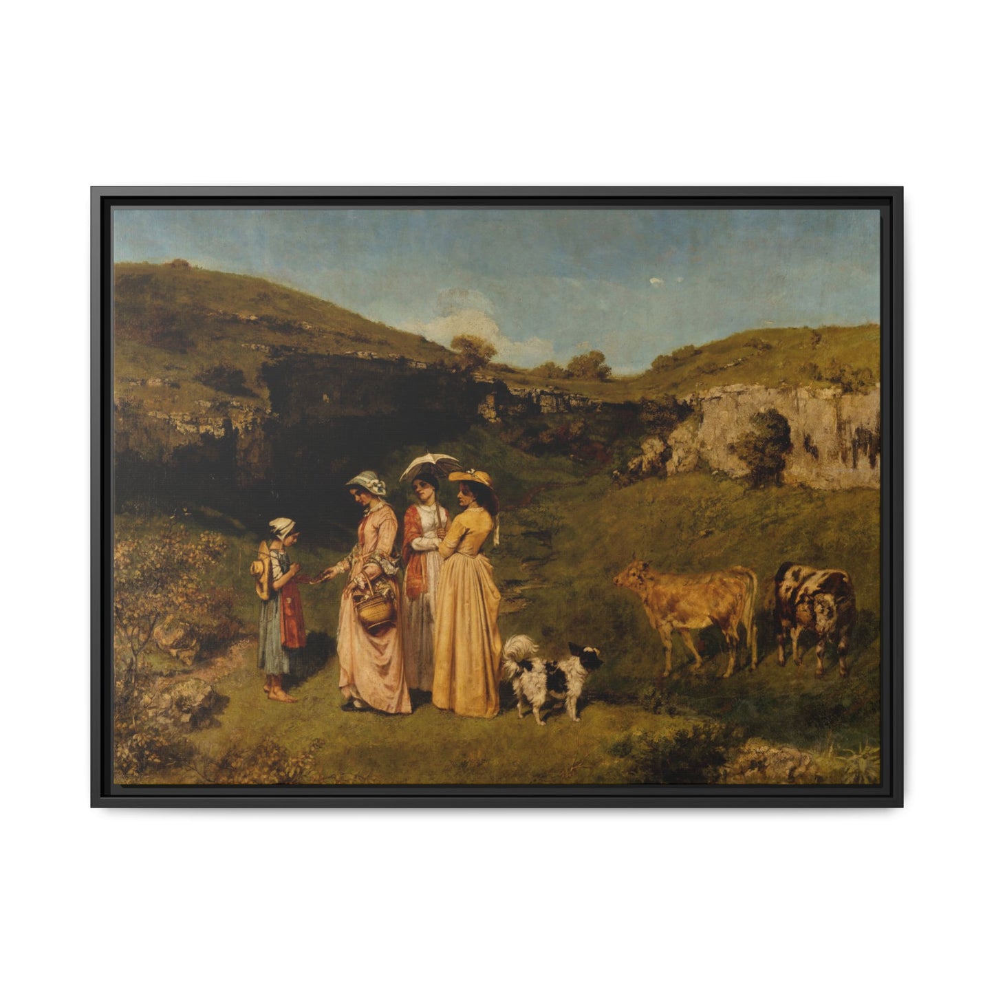 Courbet, Gustave - Young Ladies of the Village (1851) - Matte Canvas, Framed