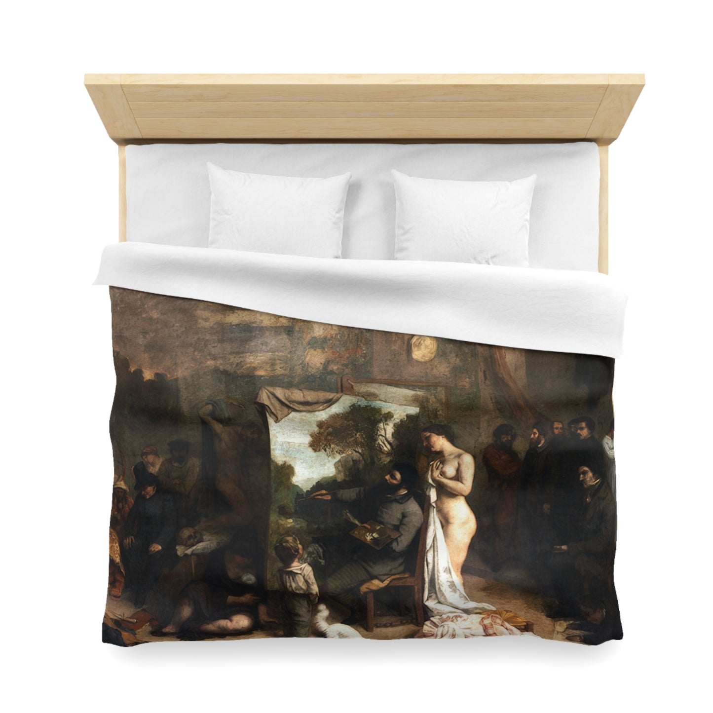 Courbet, Gustave - The Painter’s Studio (1855) - Microfiber Duvet Cover