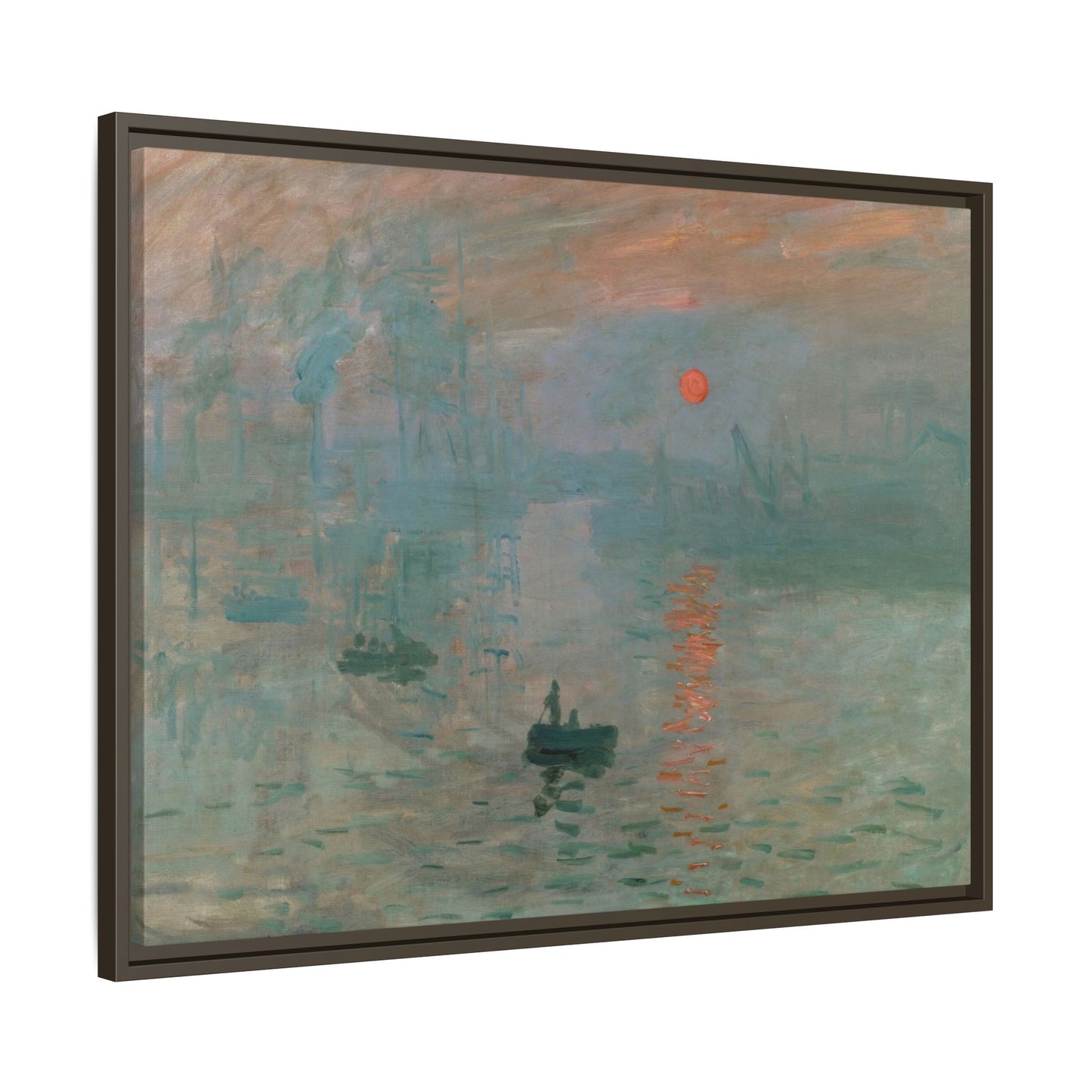 Monet, Claude - Impression, Sunrise (1872) - Matte Canvas, Framed