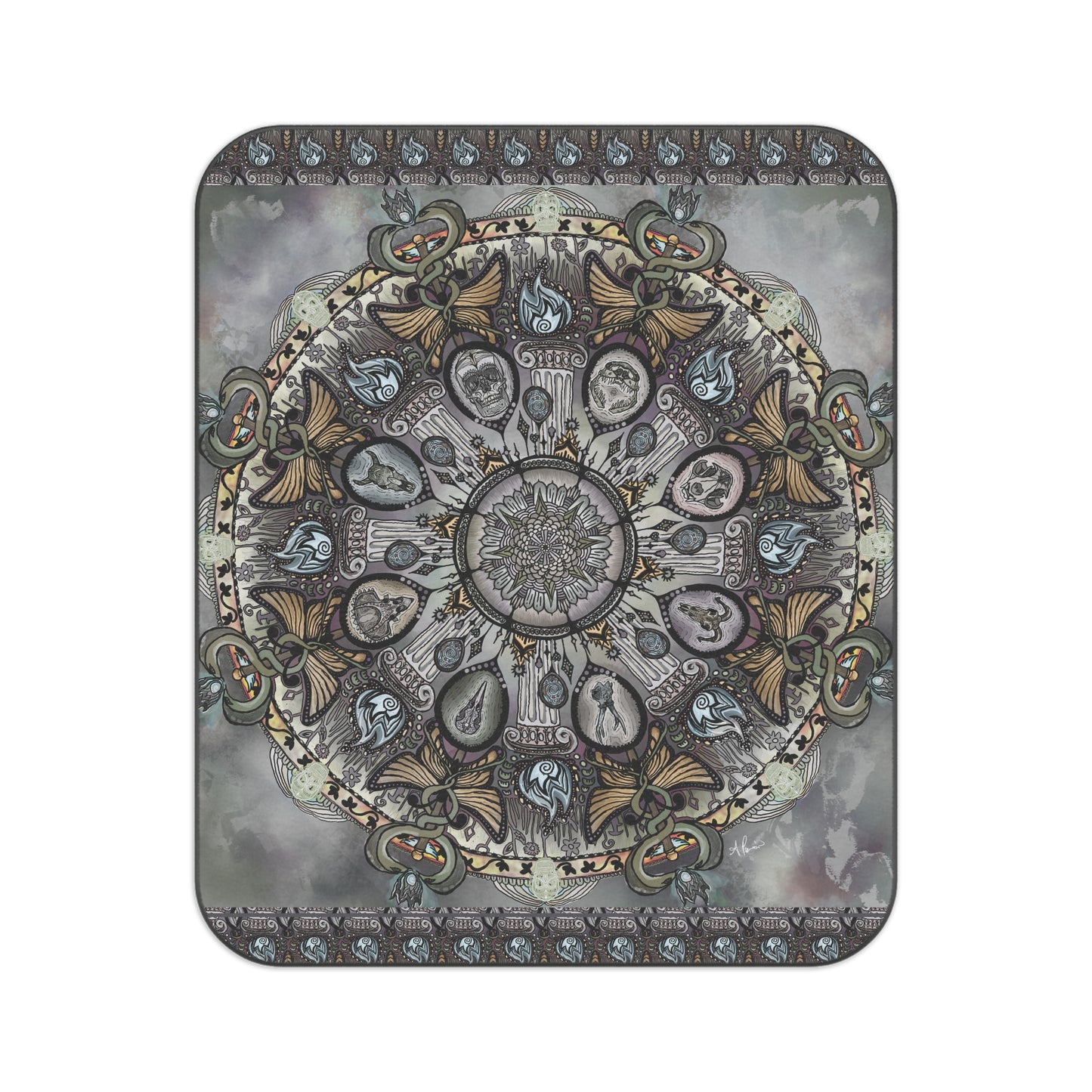 Memento Mori Mandala - Picnic Blanket