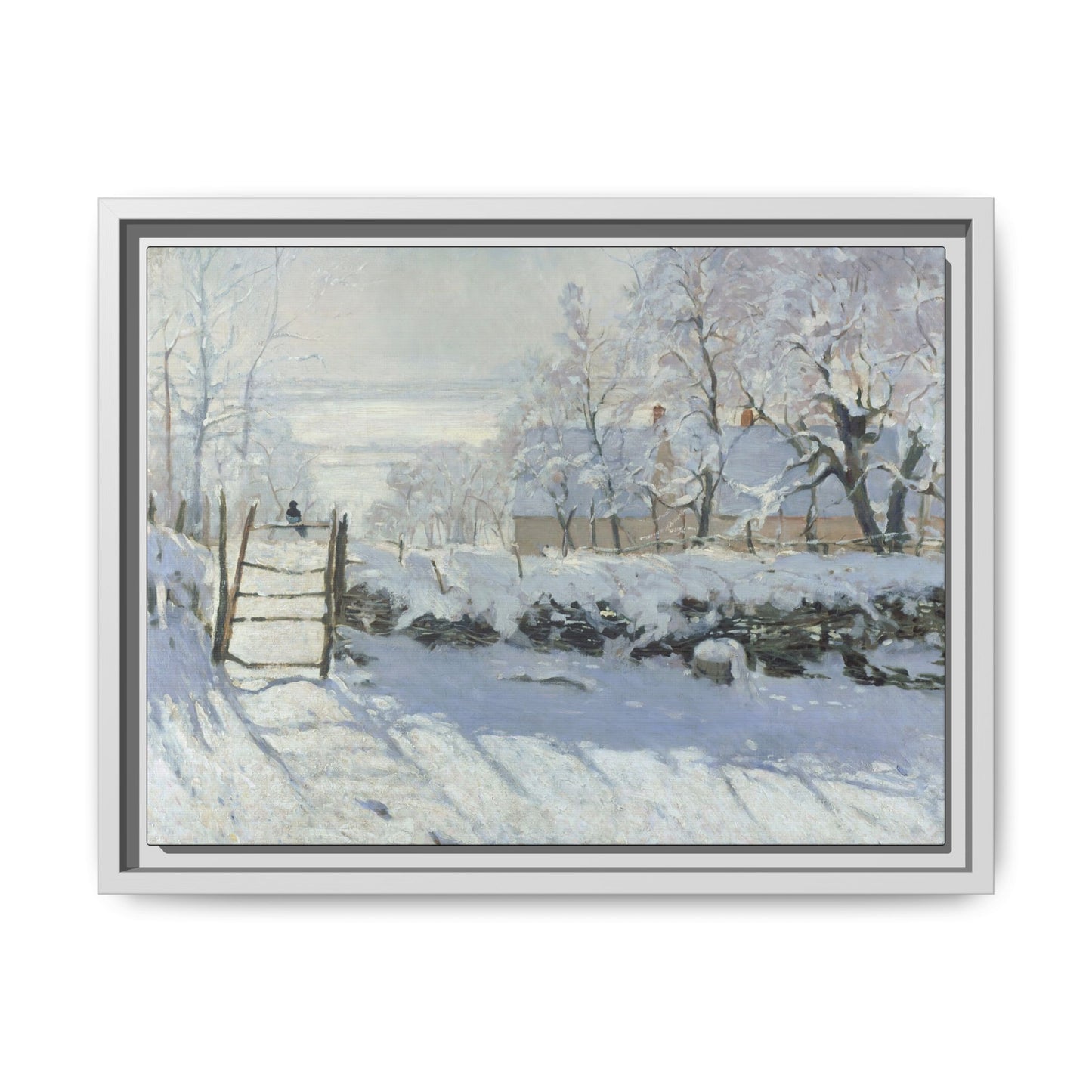 Monet, Claude - The Magpie (1868) - Matte Canvas, Framed