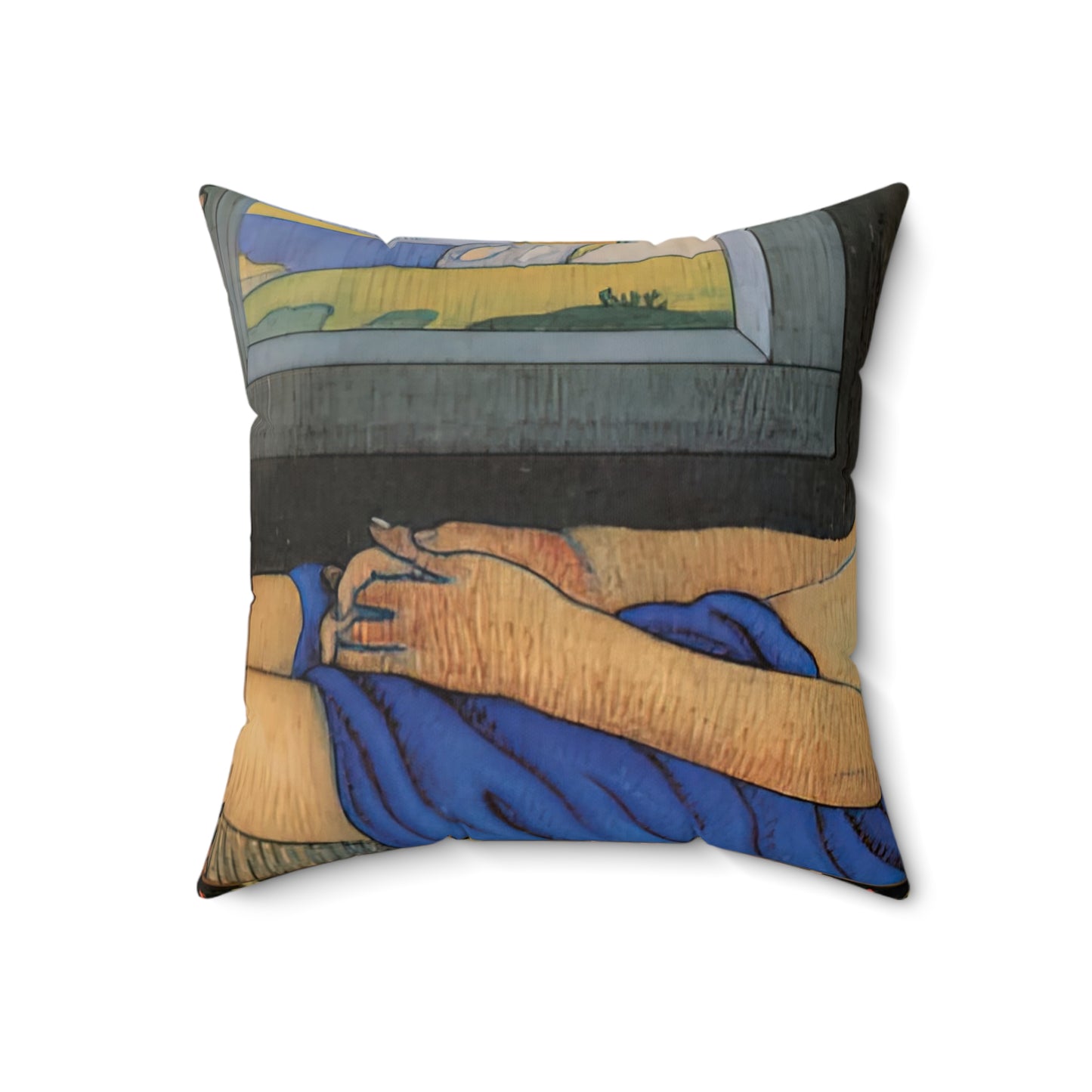 Filiger, Charles - The Recumbent Christ (1895) - Suede Square Pillow