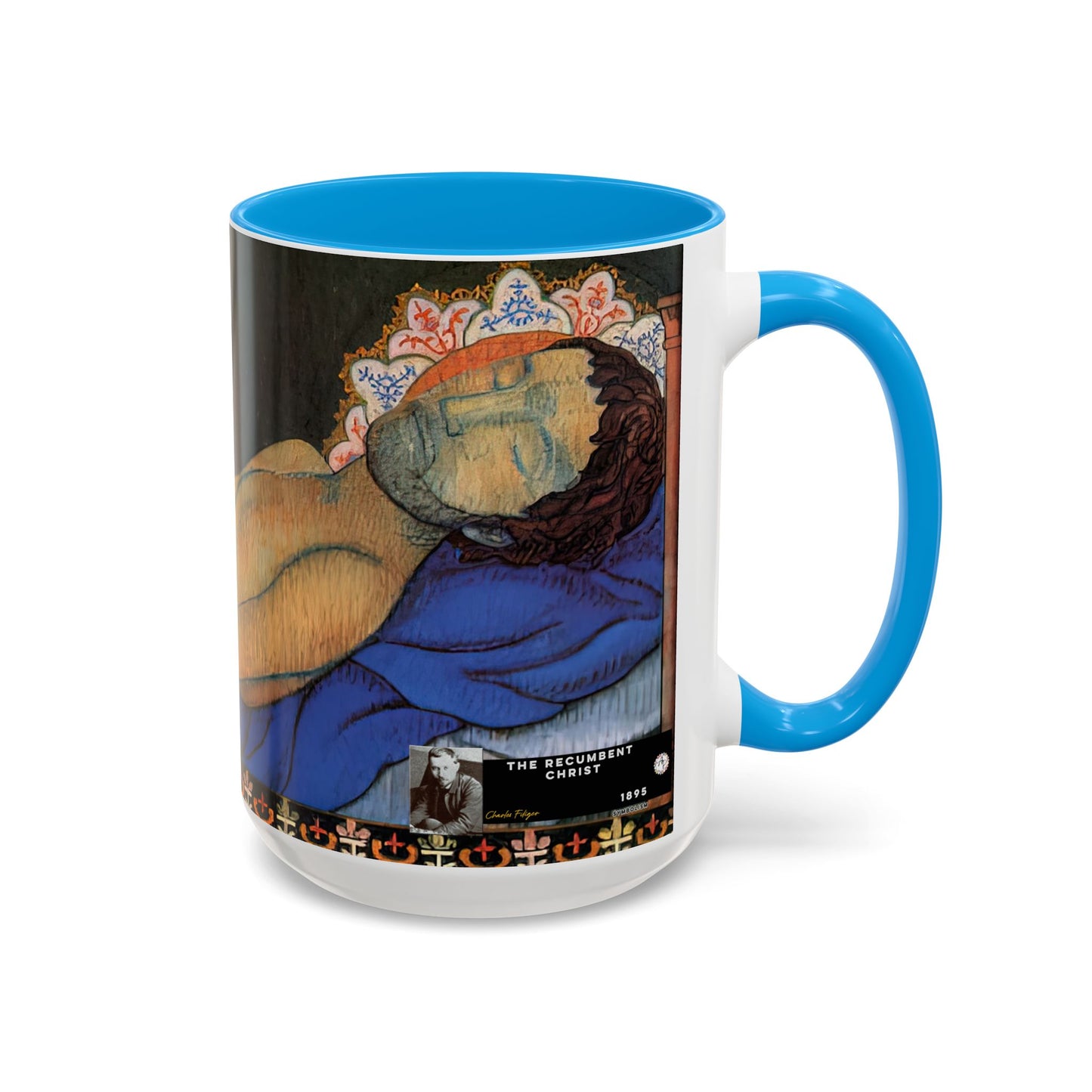 Filiger, Charles - The Recumbent Christ (1895) - Colorful Accent Mugs