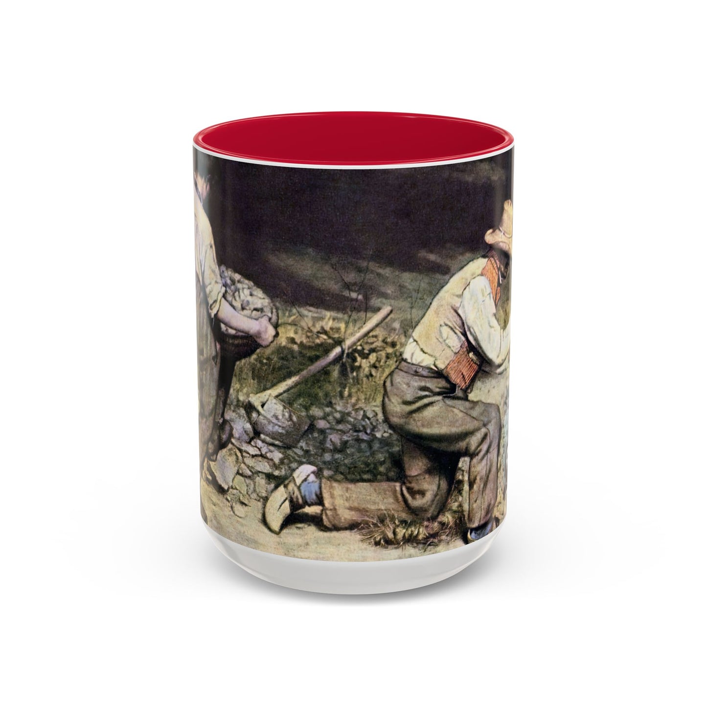 Courbet, Gustave - The Stone Breakers (1850) - Colorful Accent Mugs