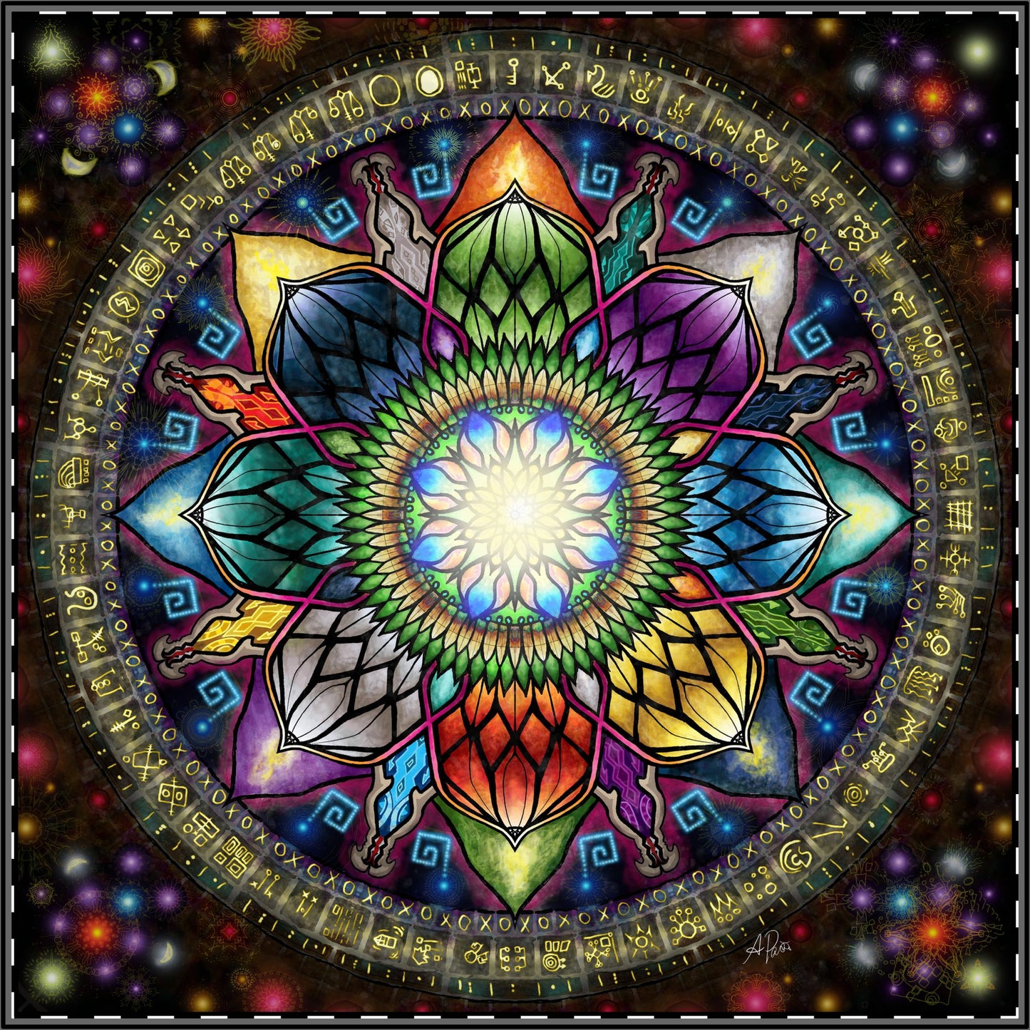 Mystic Jewel Mandala - Satin Poster