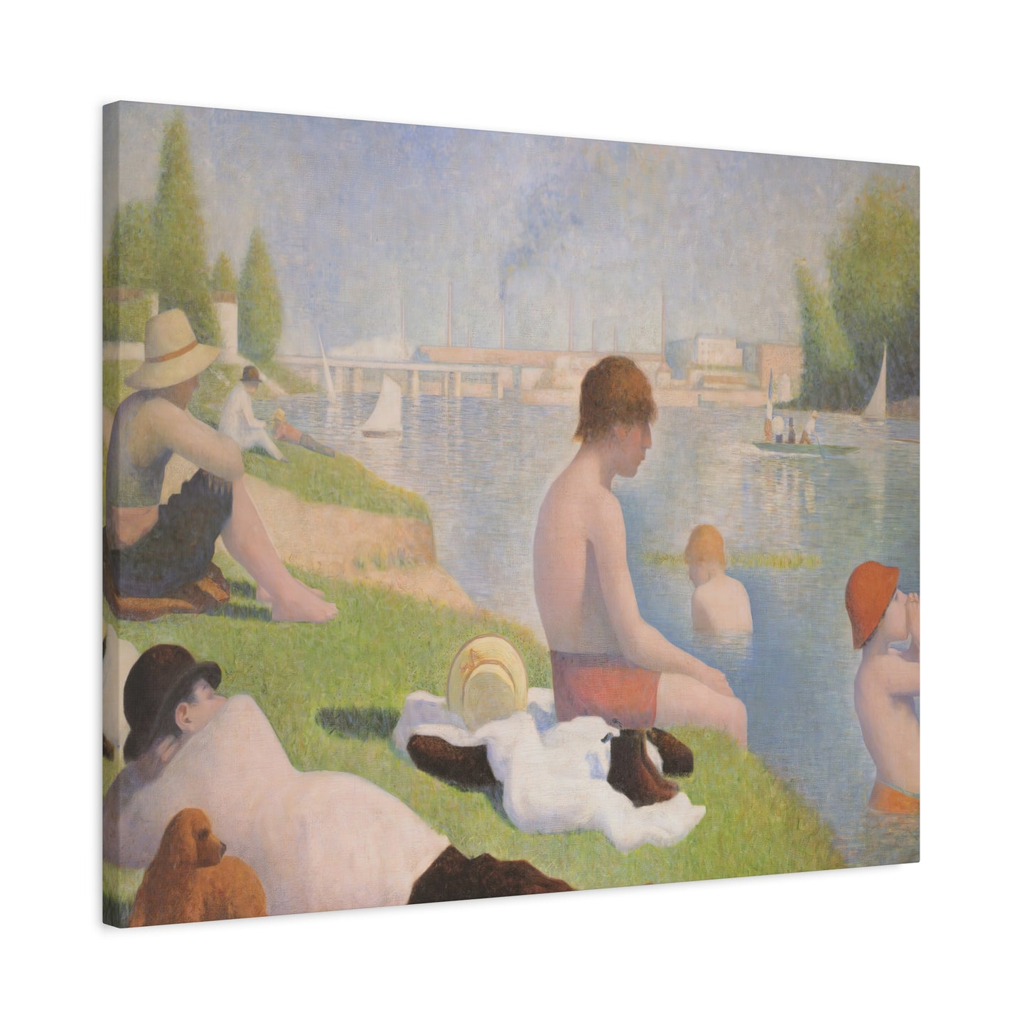 Seurat, Georges - Bathers at Asnières (1884) - Canvas Block, unframed