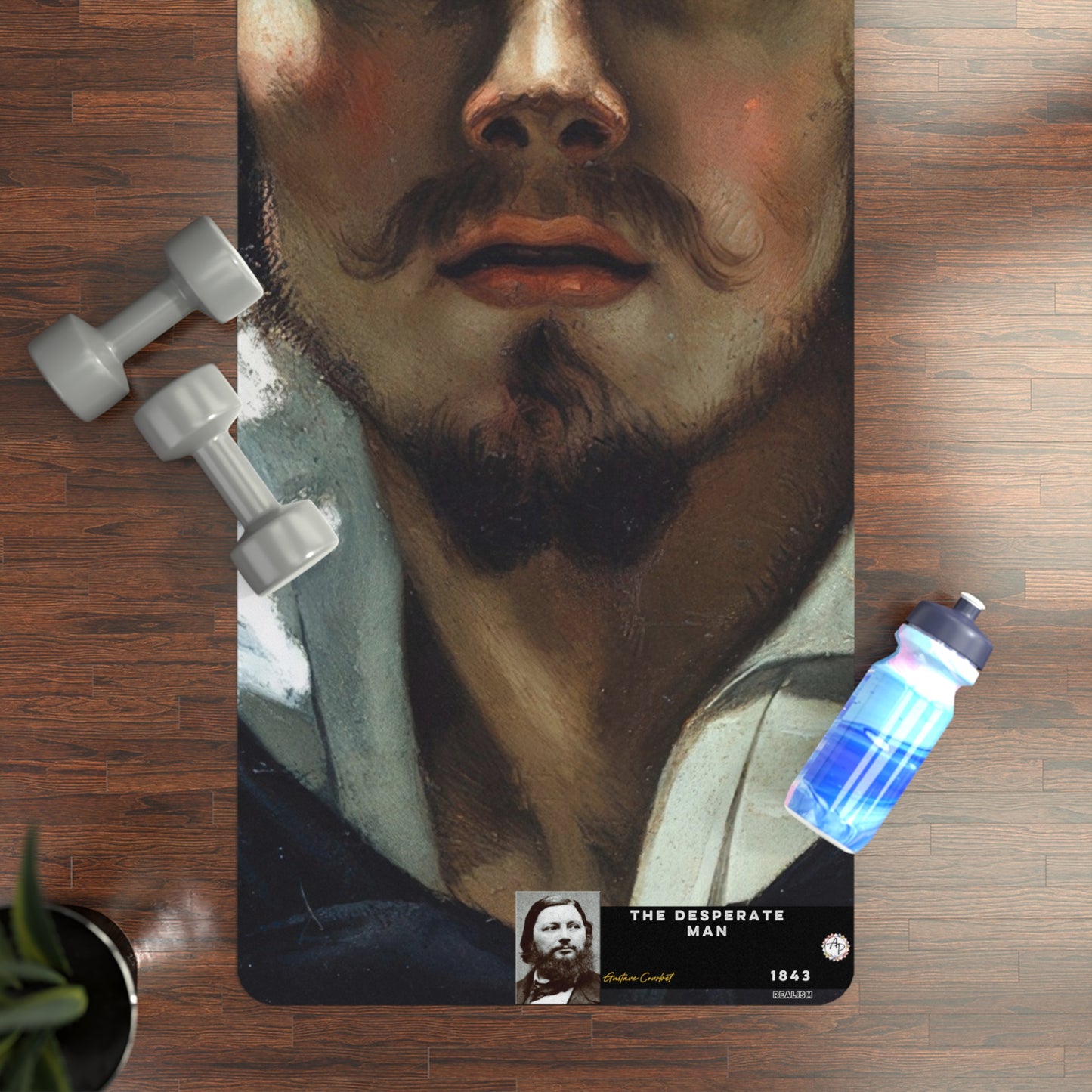 Courbet, Gustave - The Desperate Man (1843) - Rubber Yoga Mat