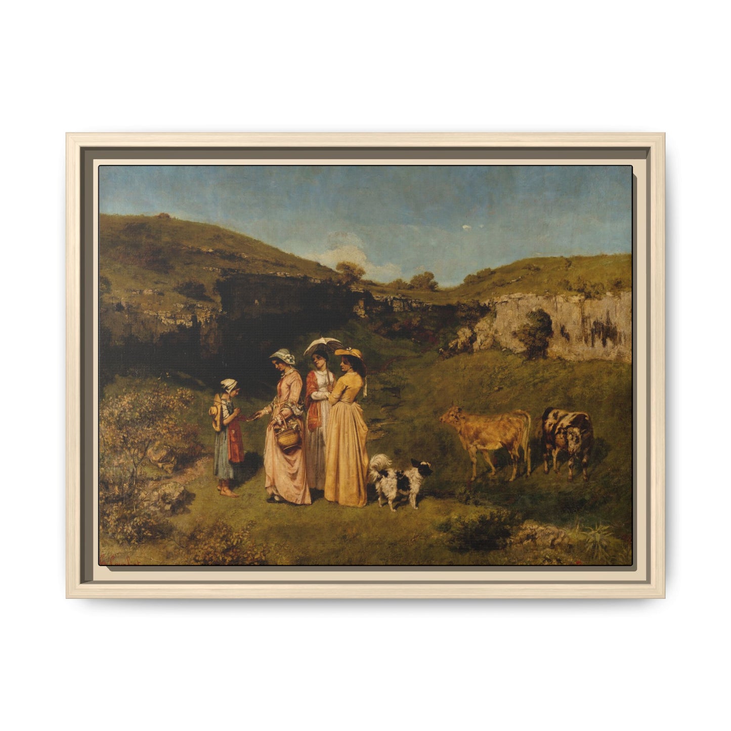 Courbet, Gustave - Young Ladies of the Village (1851) - Matte Canvas, Framed