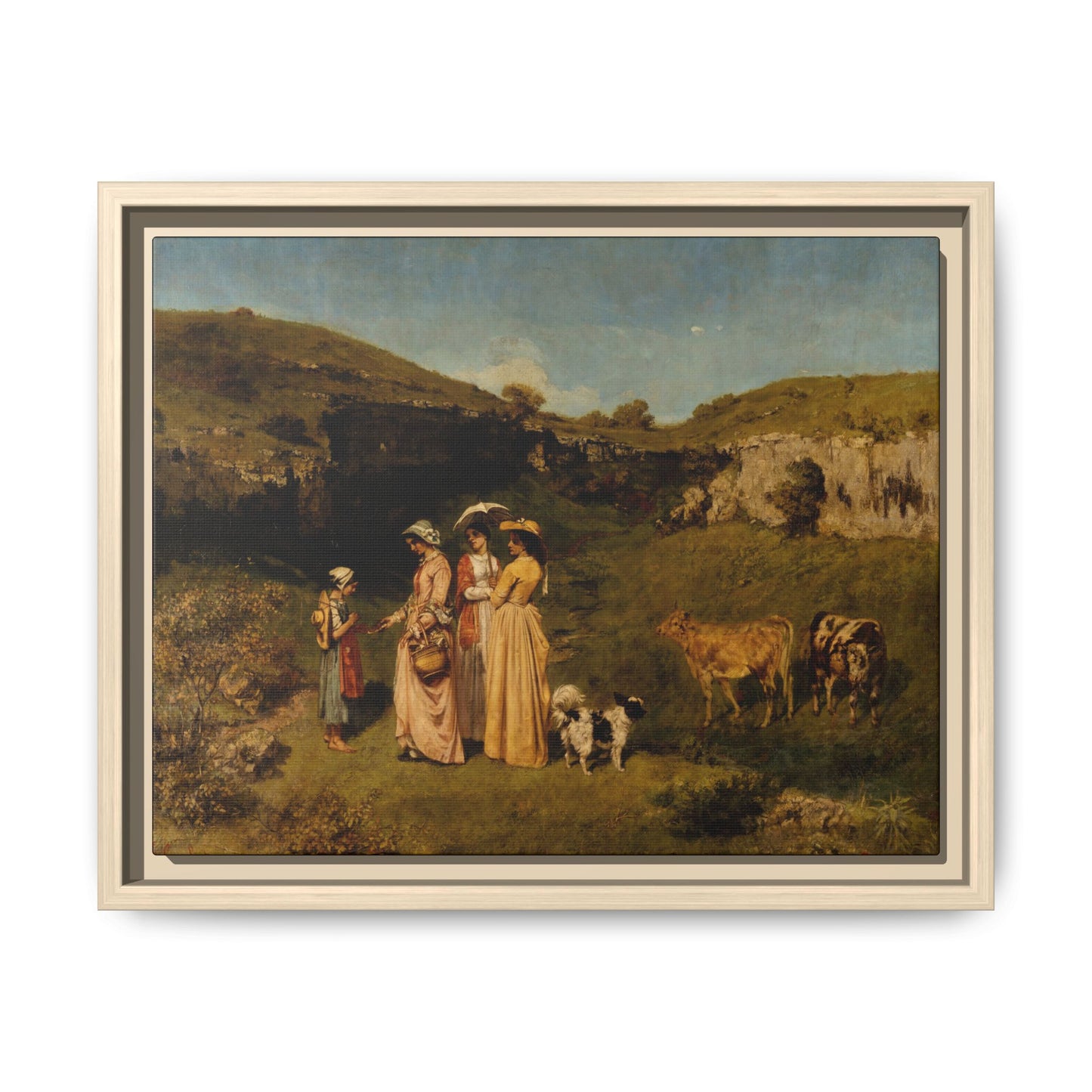Courbet, Gustave - Young Ladies of the Village (1851) - Matte Canvas, Framed