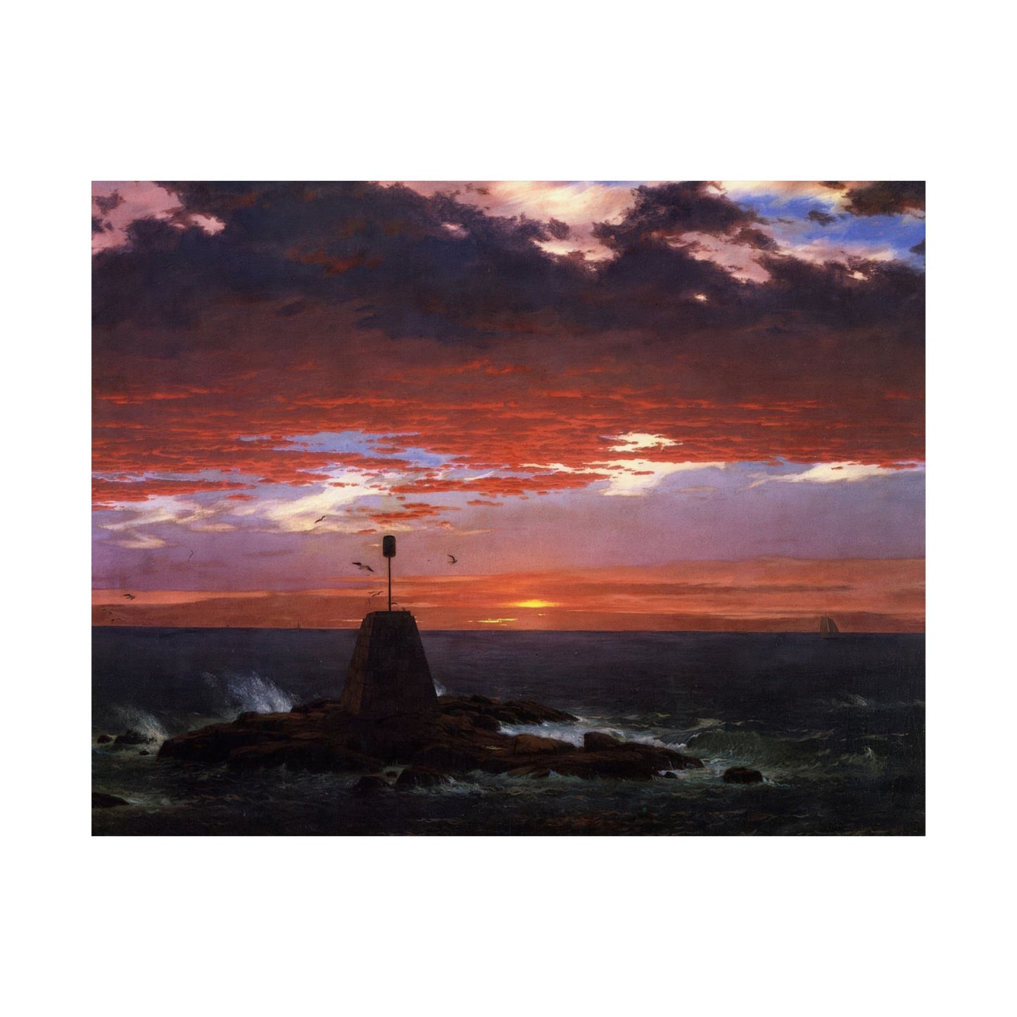 Church, Frederic Edwin - Beacon, off Mount Desert Island  (1850) - Satin Posters