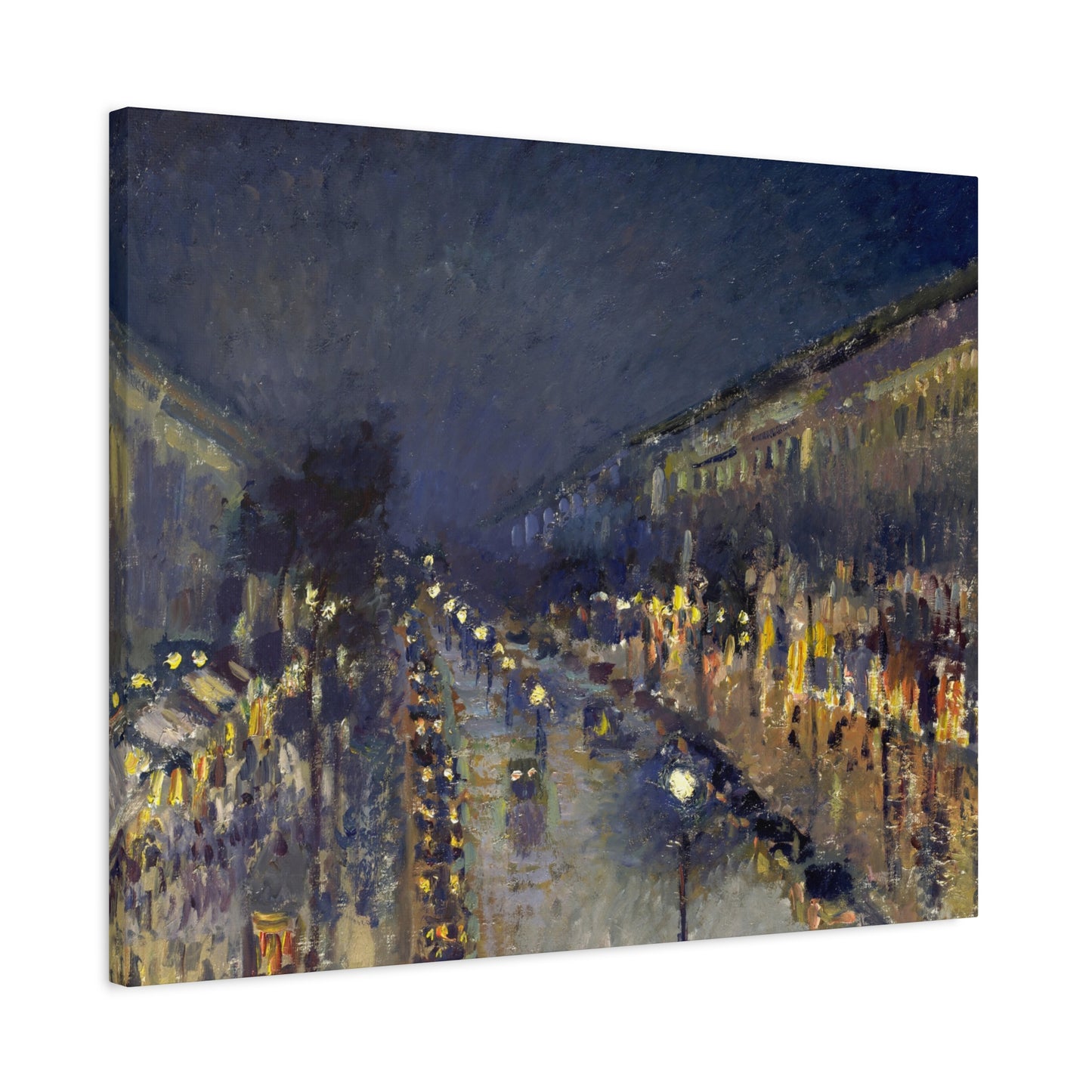 Pissarro, Camille - The Boulevard Montmartre At Night (1897) - Canvas Block, unframed