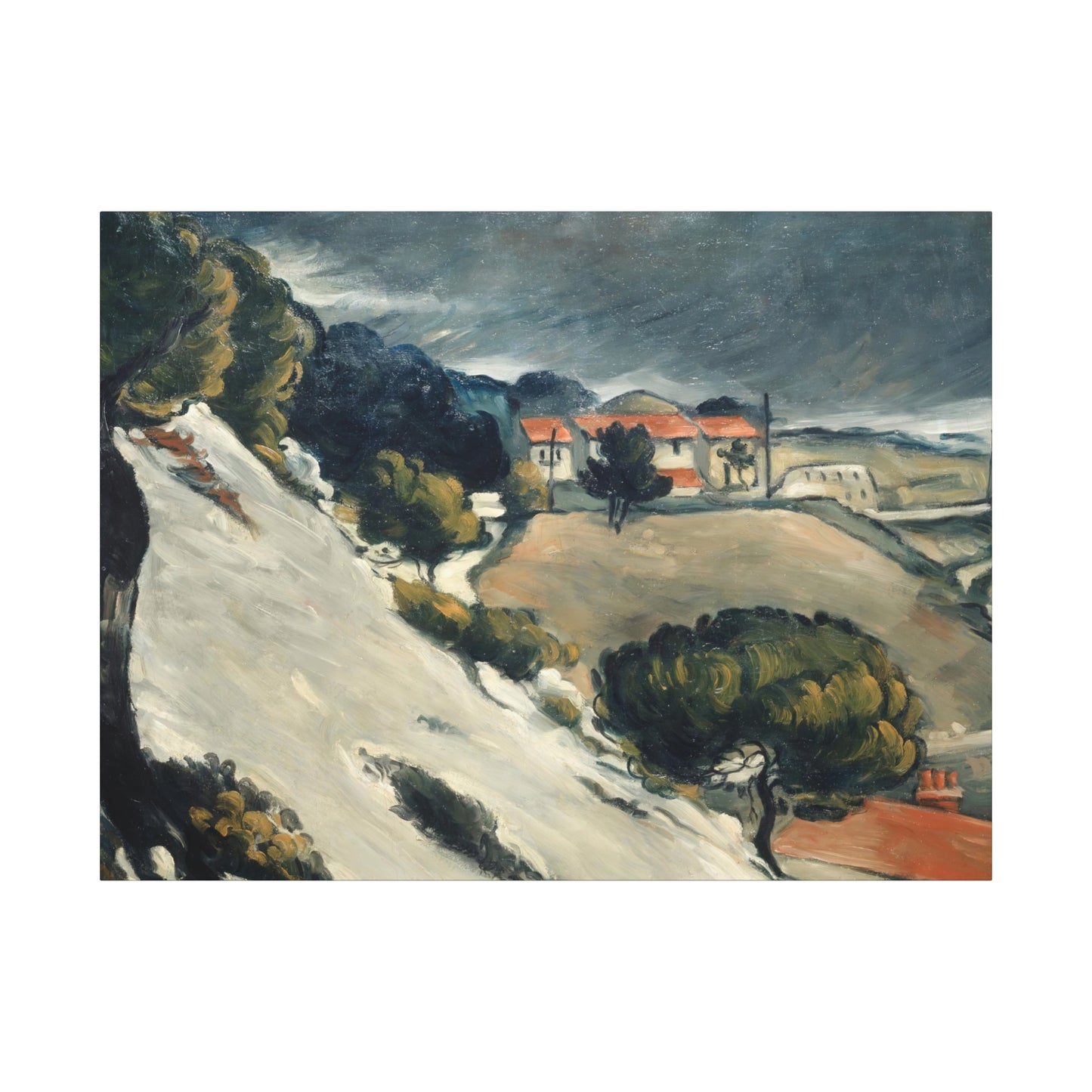 Cézanne, Paul - L’Estaque, Melting Snow (1870) - Canvas Block, unframed