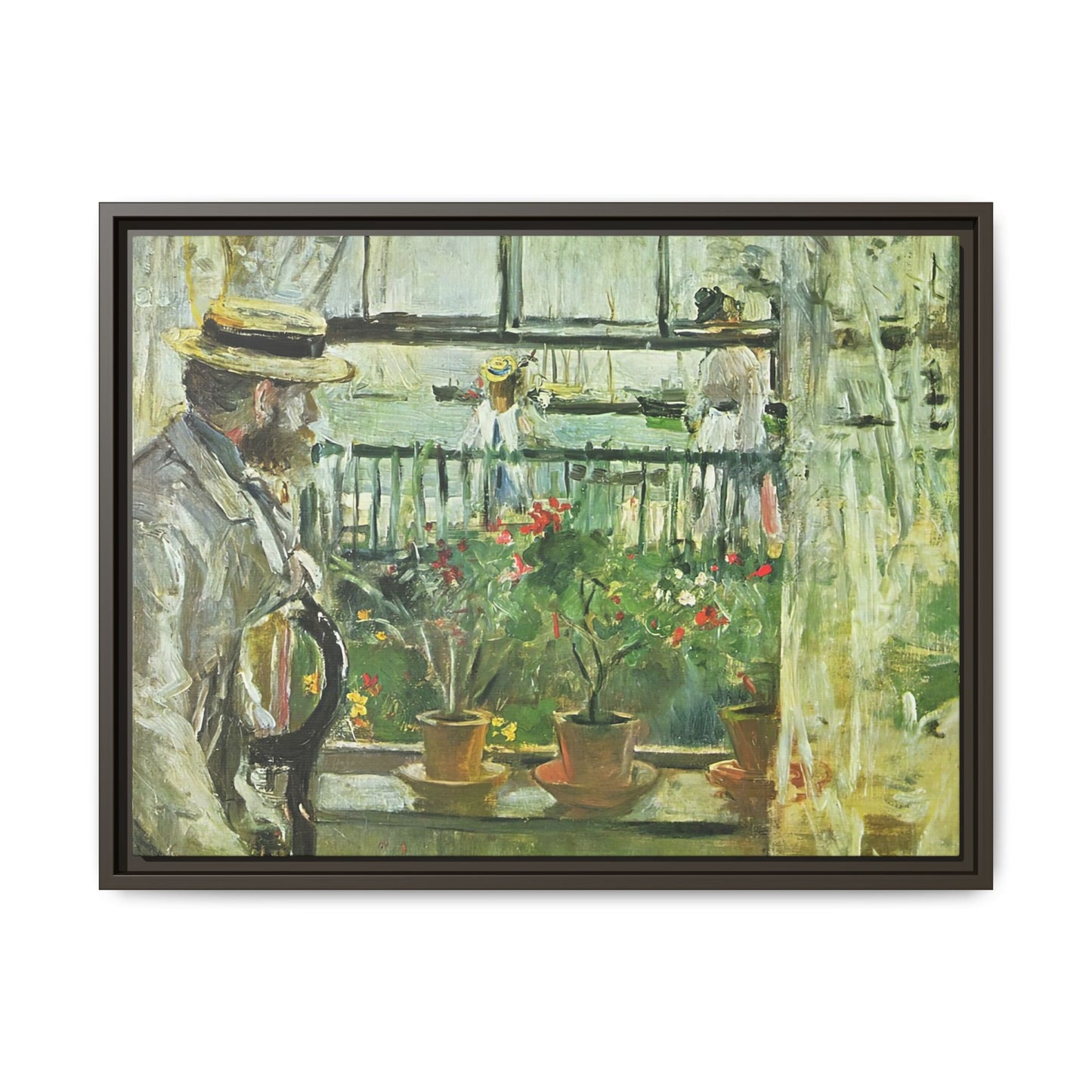 Morisot, Berthe - Eugene Manet on the Isle of Wight (1875) - Matte Canvas, Framed