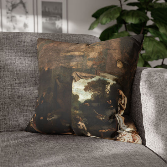 Courbet, Gustave - The Painter’s Studio (1855) - Suede Square Pillowcase