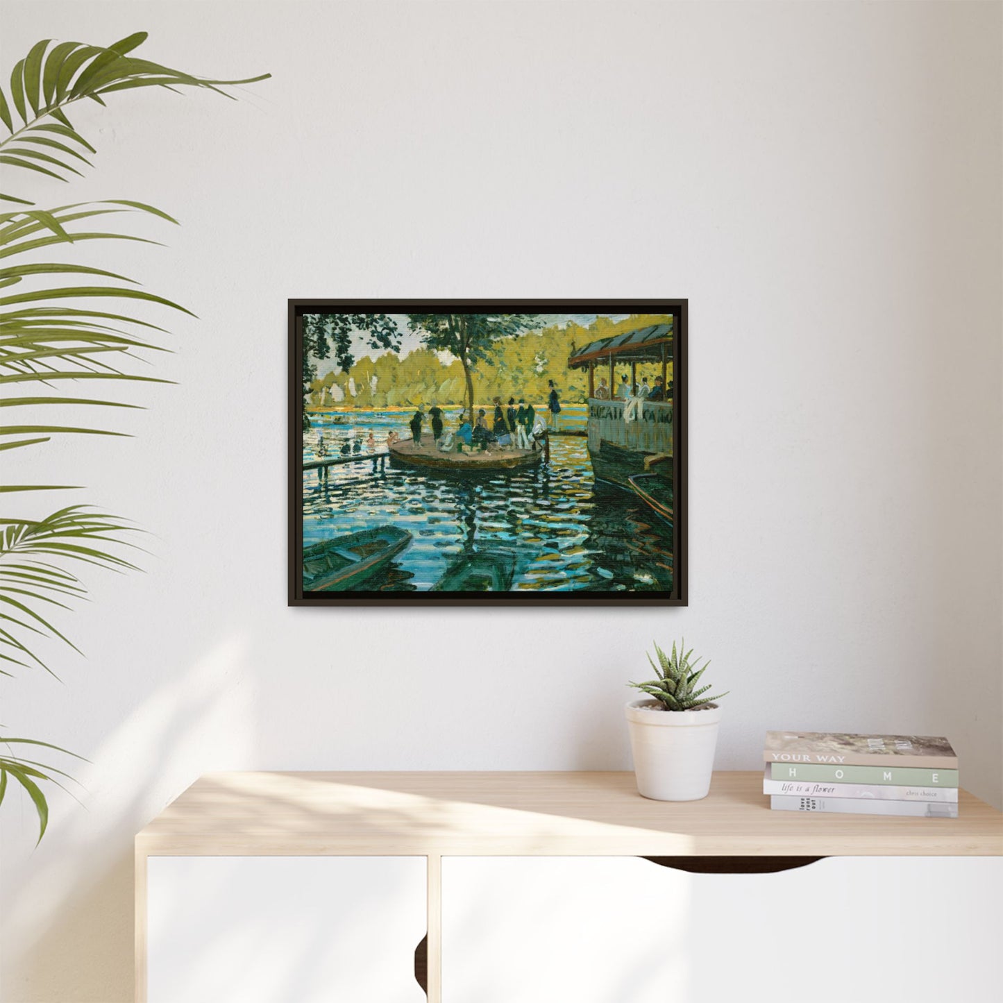 Monet, Claude - La Grenouillere (1869) - Matte Canvas, Framed