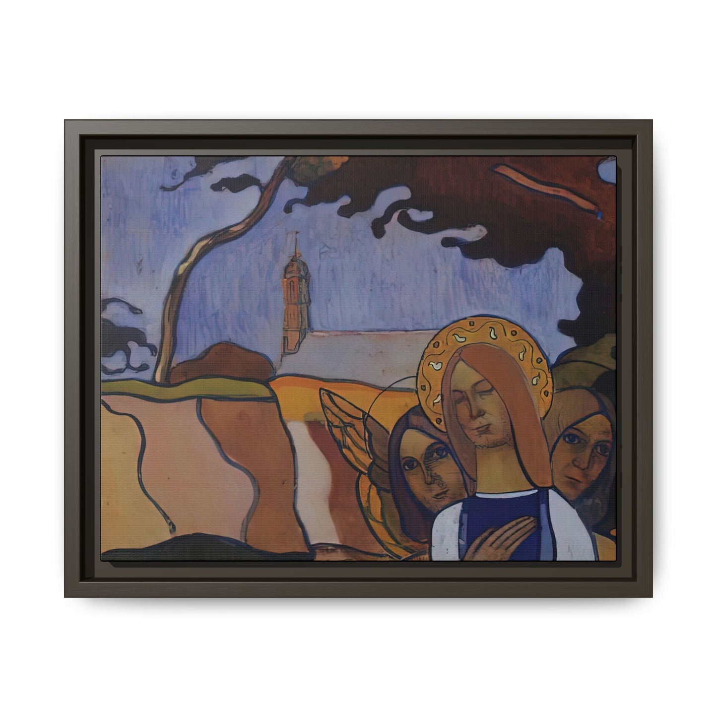 Filiger, Charles - Virgin and Two Angels (1895) - Matte Canvas, Framed