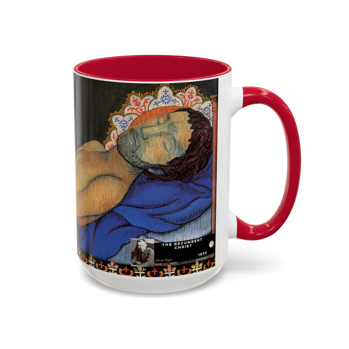 Filiger, Charles - The Recumbent Christ (1895) - Colorful Accent Mugs