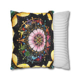 Obsidian Grandmothers Mandala - Suede Square Pillowcase
