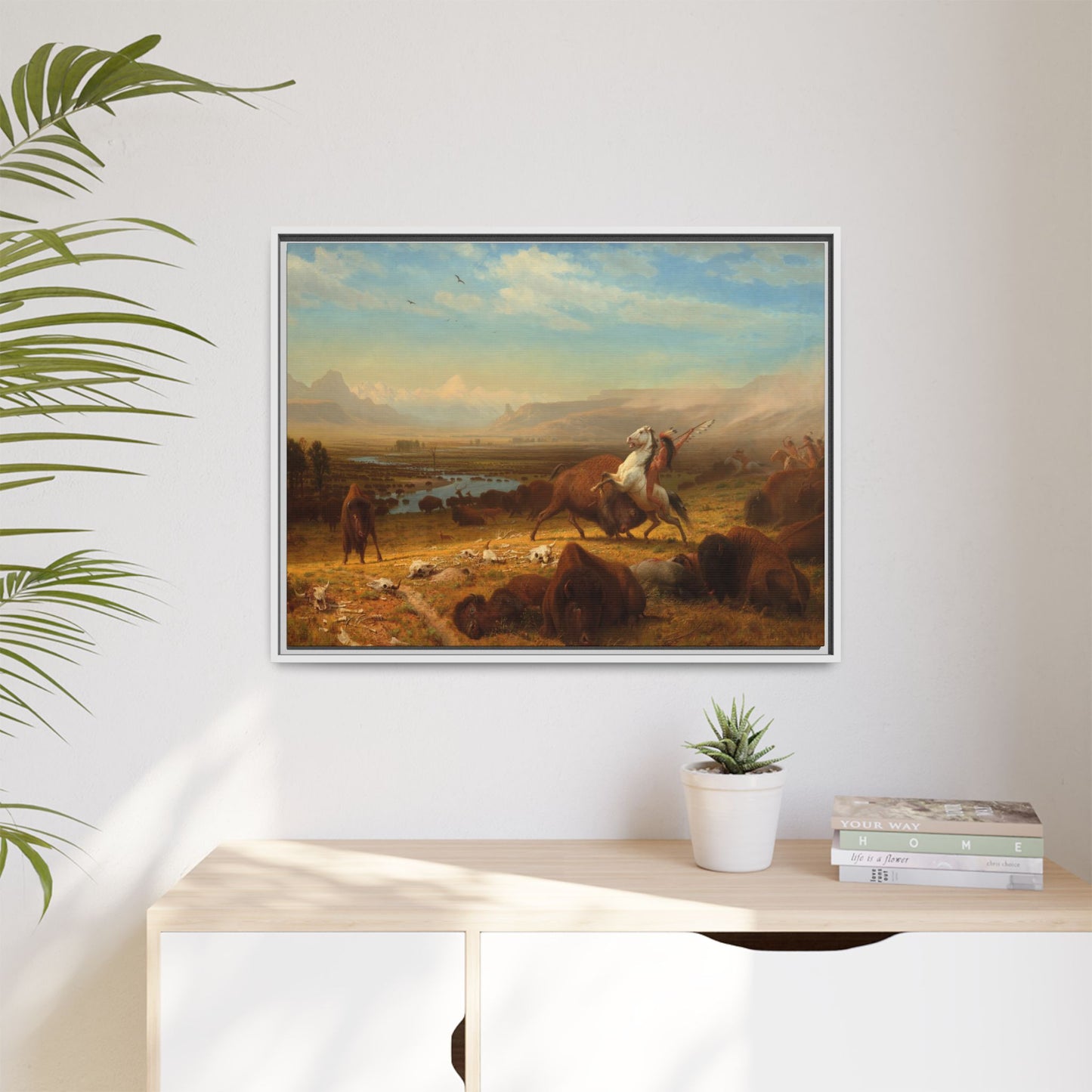 Bierstadt, Albert - The Last of the Buffalo  (1888) - Matte Canvas, Framed